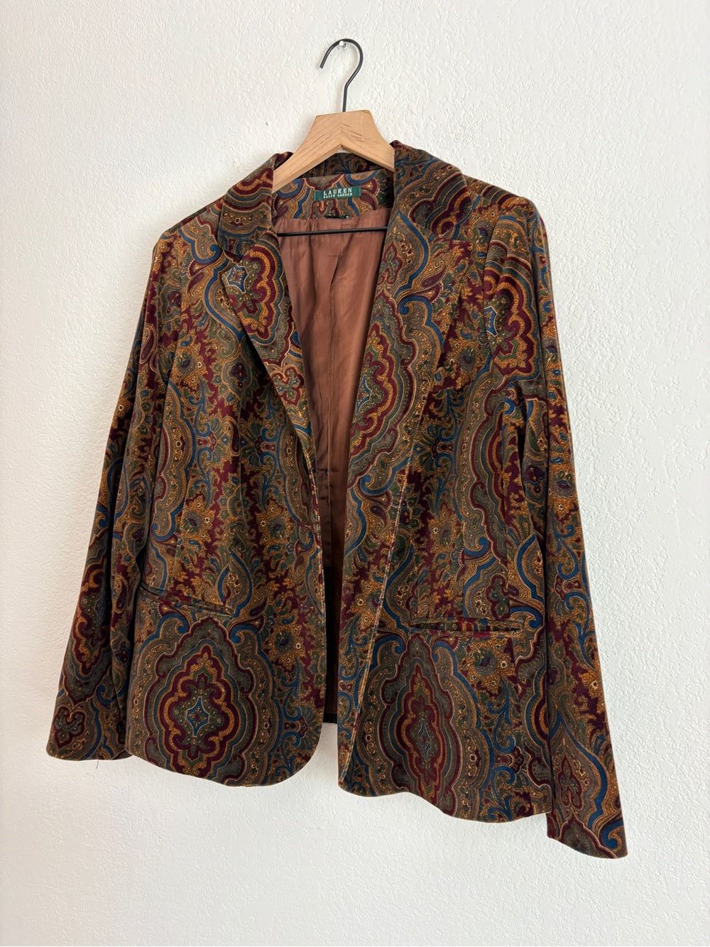Lauren Ralph Lauren Women's Paisley Velvet Blazer (L)