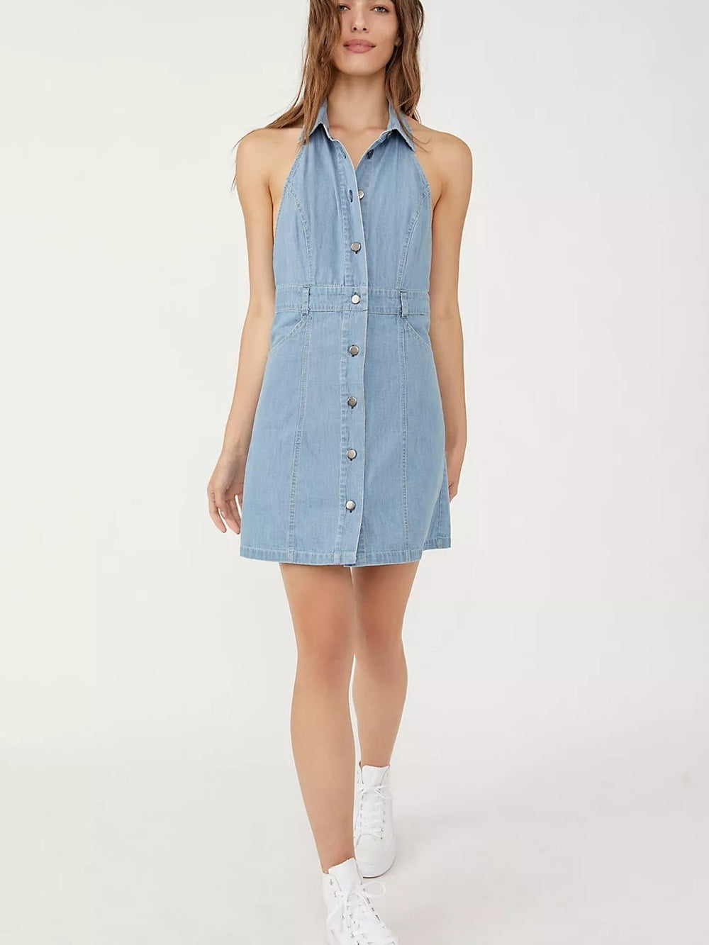 Free People Sami Denim Mini Dress (L)