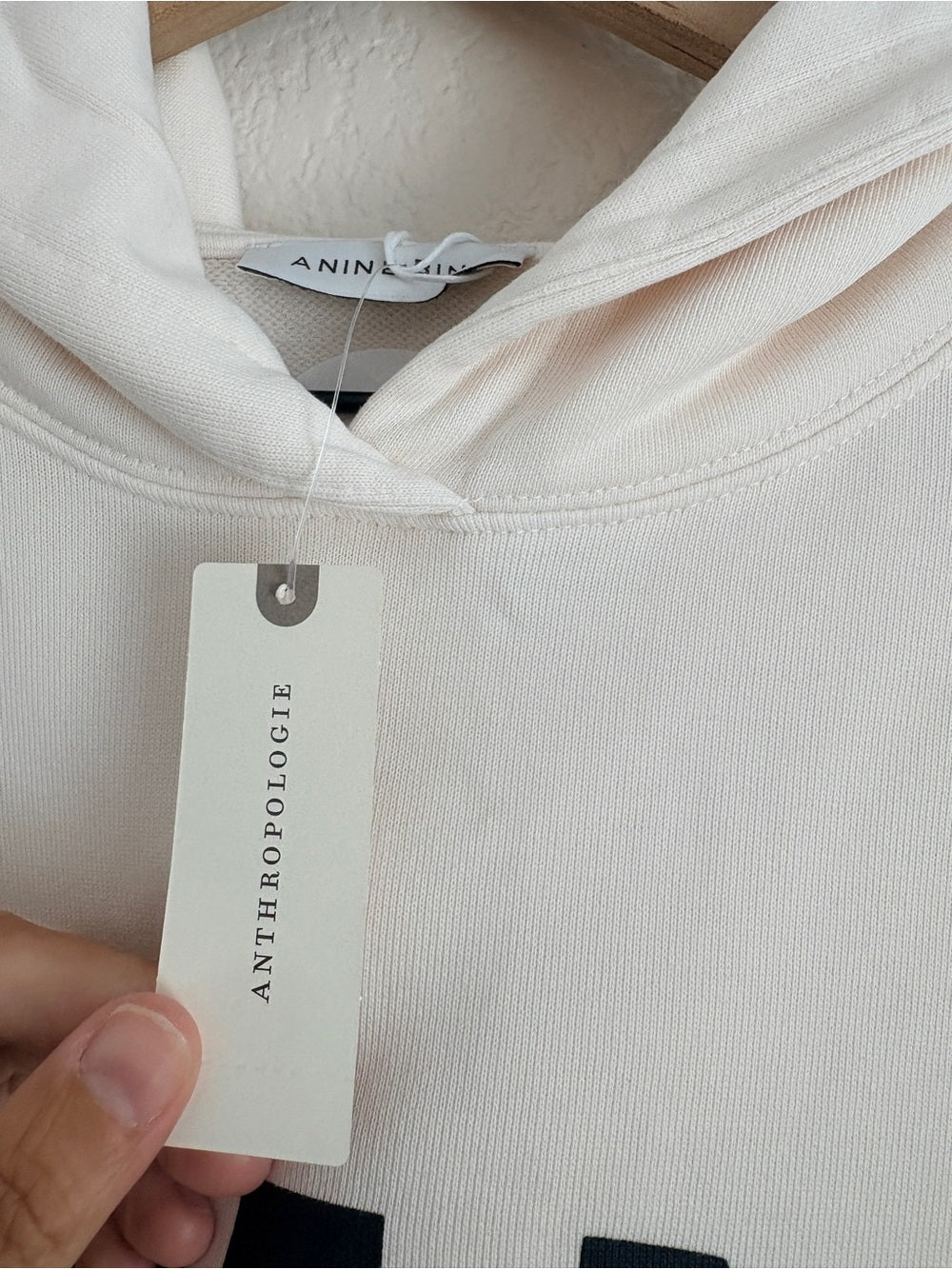 NWT Anine Bing Harvey Pale Pink Logo Pullover Hoodie (M)