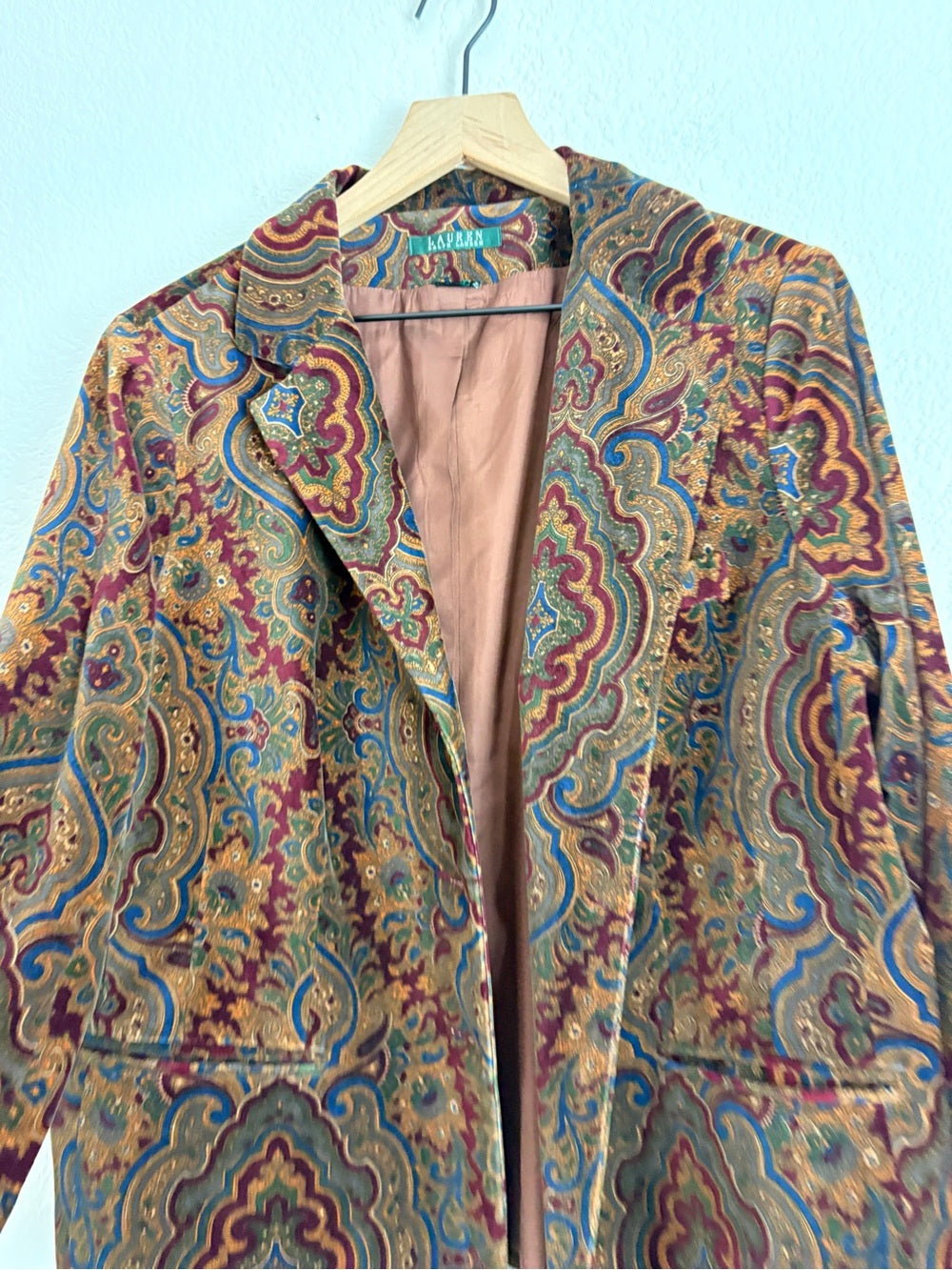 Lauren Ralph Lauren Women's Paisley Velvet Blazer (L)