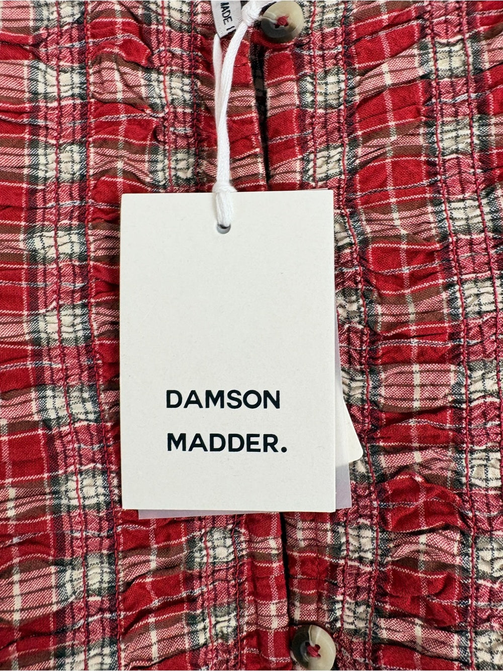NWT Damson Madder Sienna Smocked Plaid Midi Dress (4)