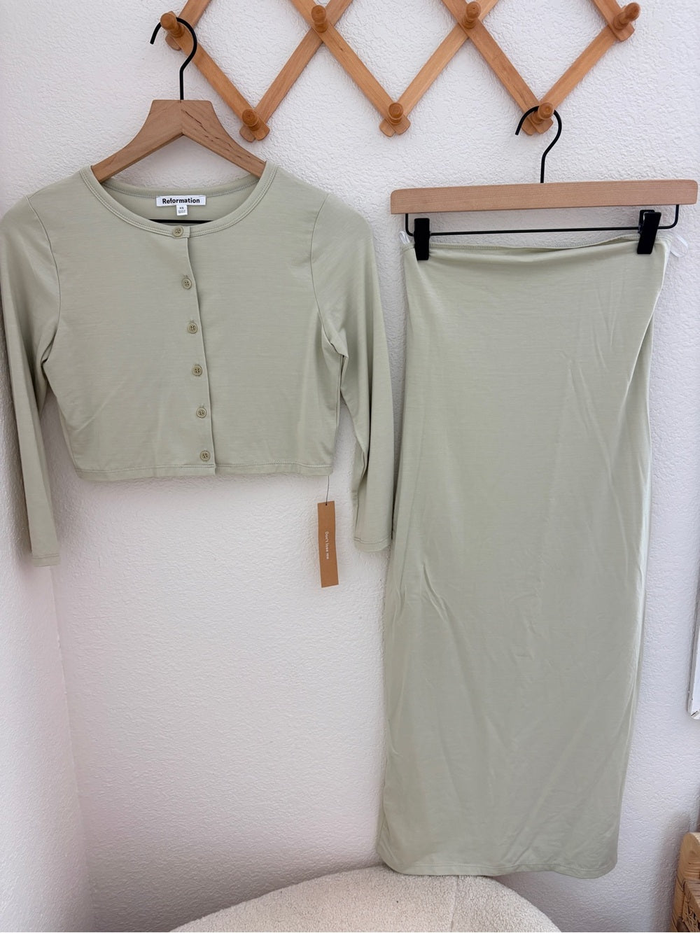 NWT Reformation Galactic Knit TwoPiece Strapless Tube Dress & Cardigan Set (XS)