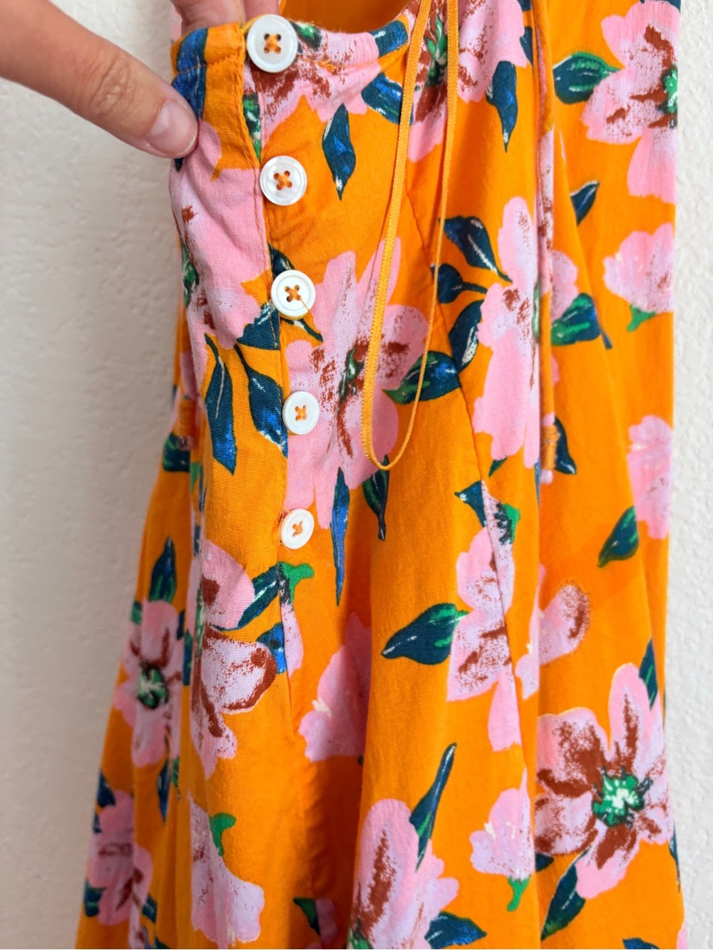 Free People Finer Things Printed Summer Floral Tie-Back Sundress (S)