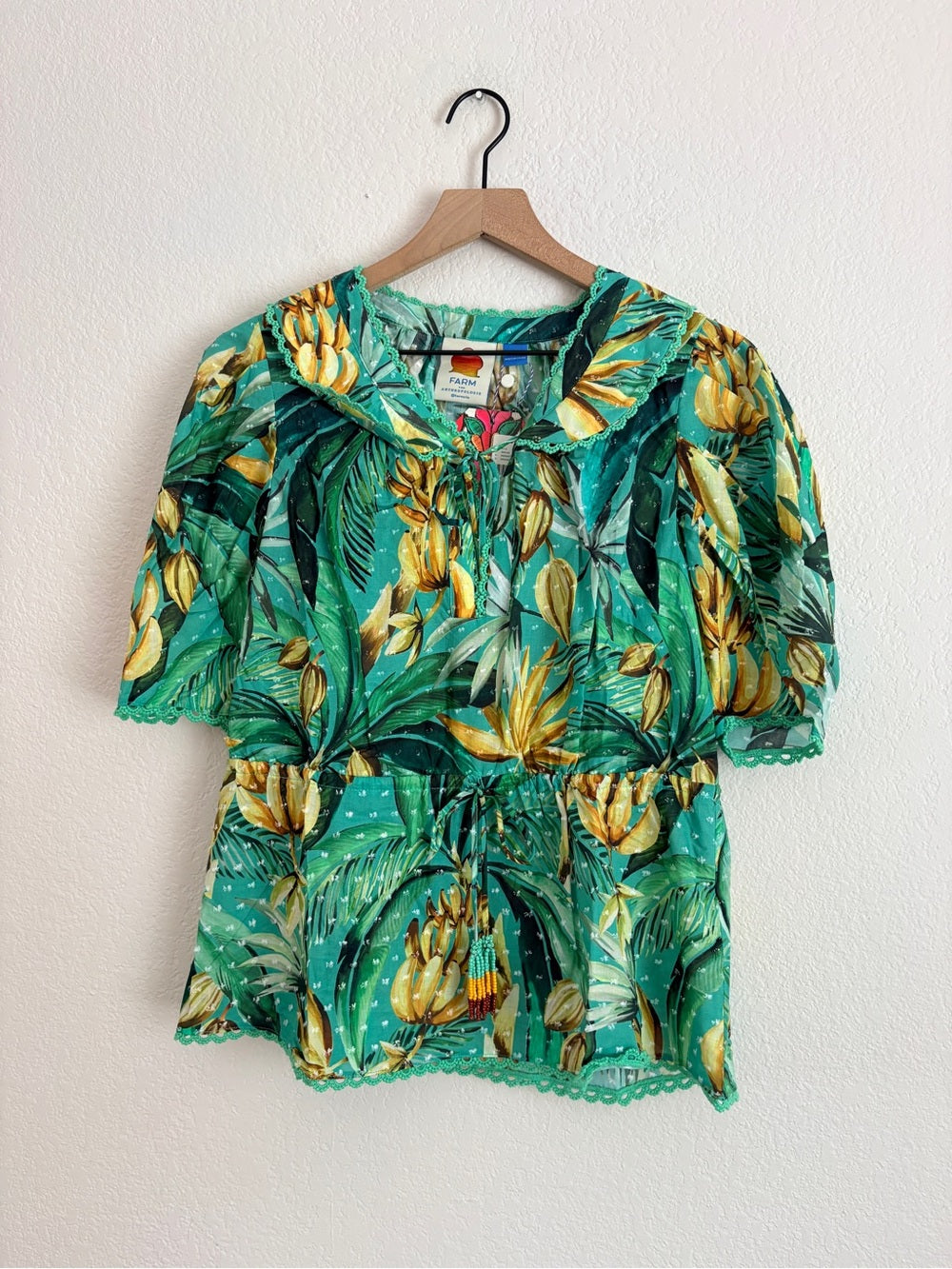 Farm Rio Puff-Sleeve Babydoll Blouse