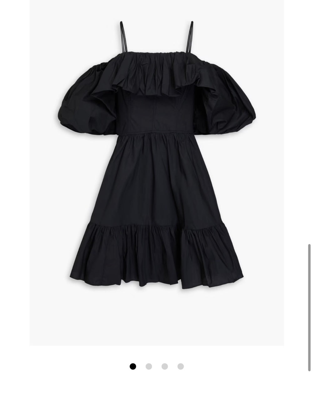 NWT ULLA JOHNSON Lila cold-shoulder gathered cotton-poplin mini dress (0)