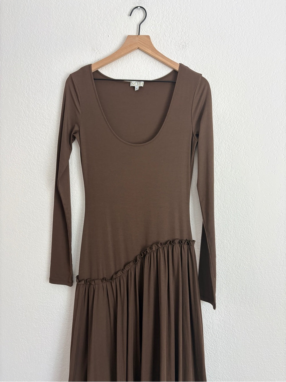 Saemdi Jeanette Chocolate Drop-Waist Midi Dress (M)