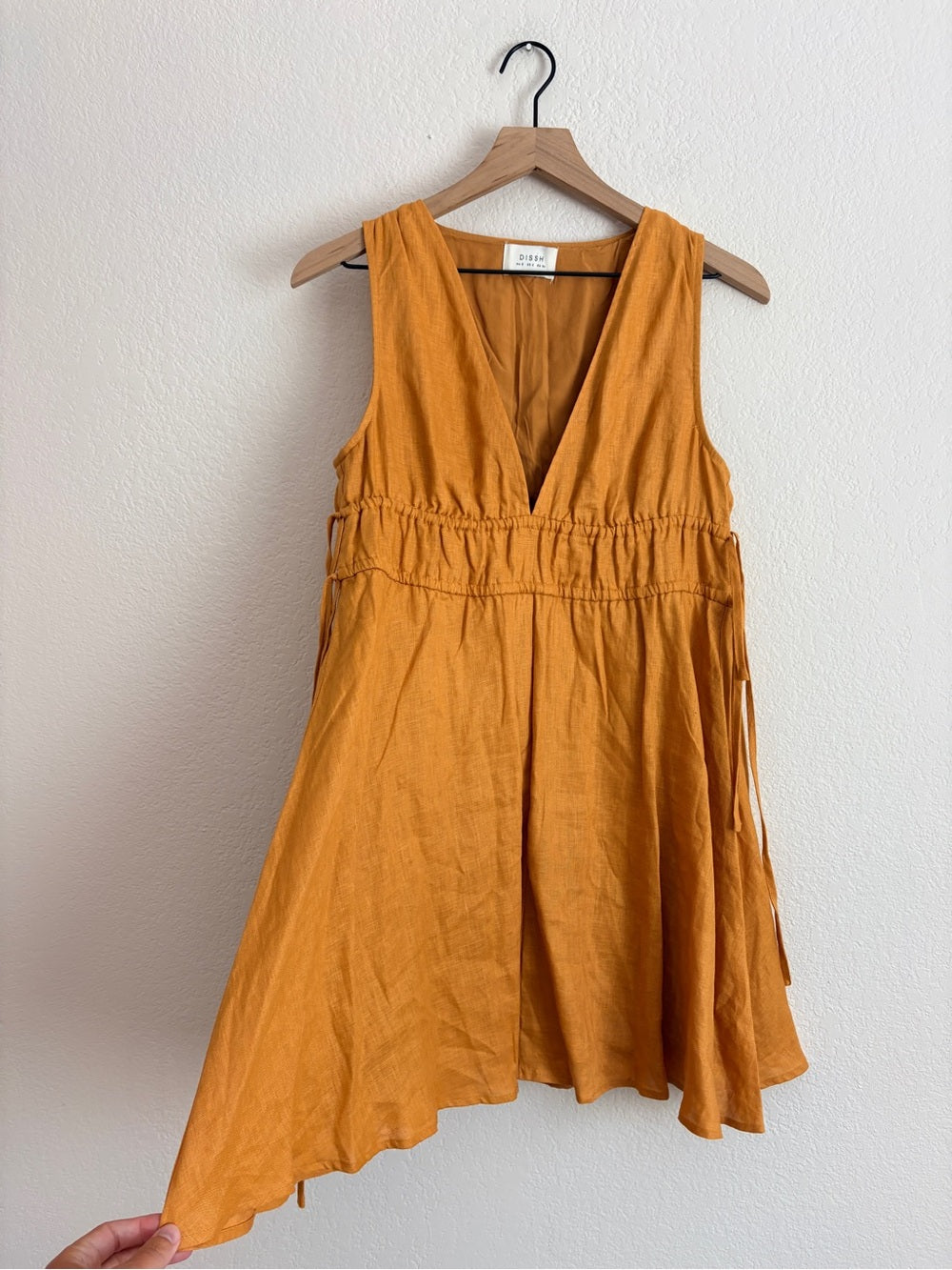 DISSH Pia Marigold Linen Mini Dress (2)