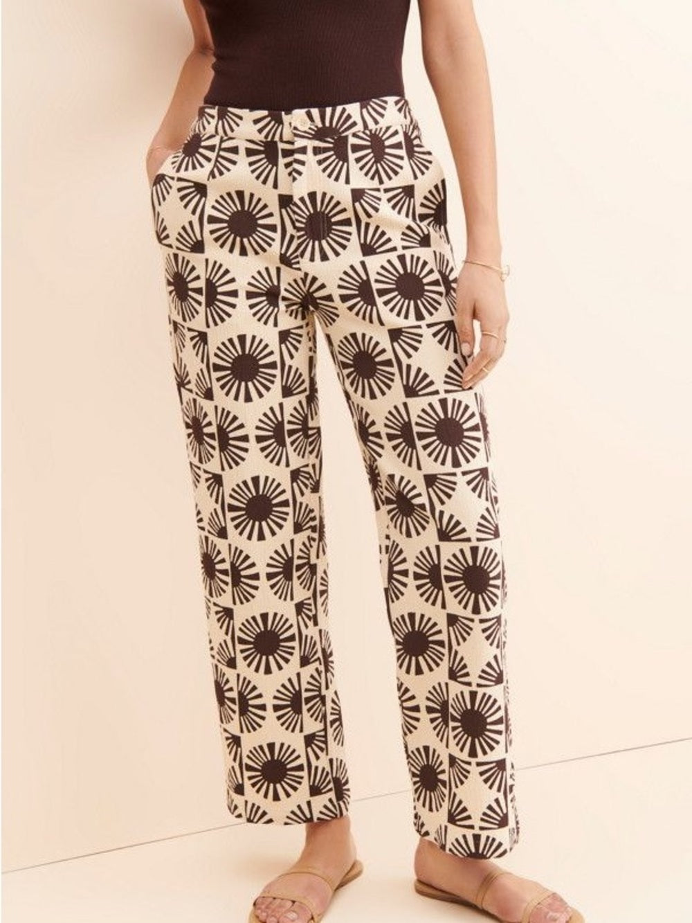 Thinking Mu Boho High Rise Wide Leg Pants (L)