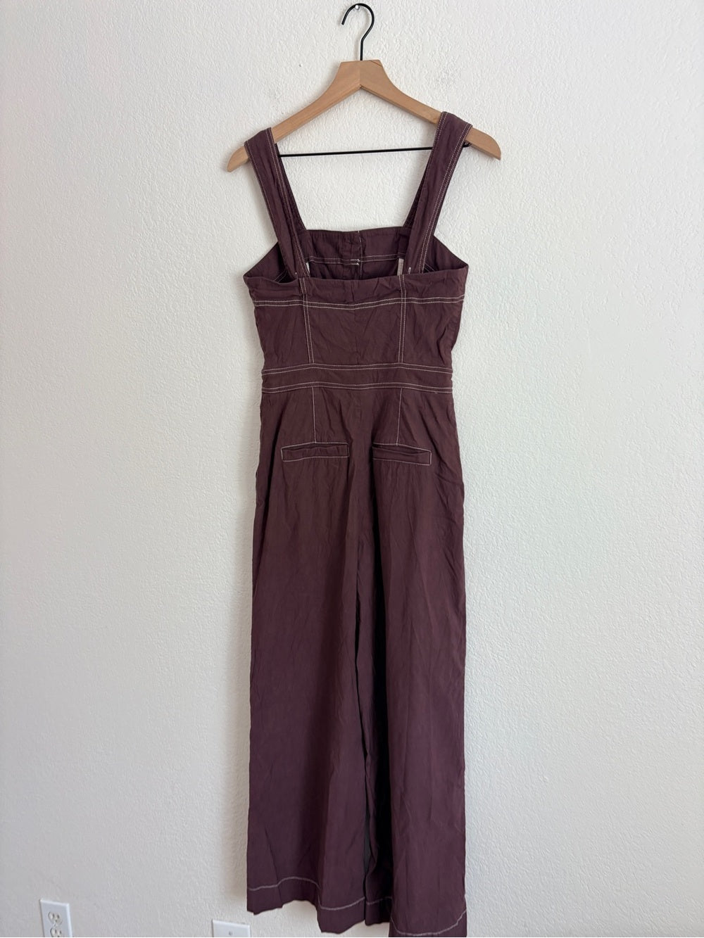 Anthropologie Maeve The Colette The Portside Button-Front Jumpsuit Chocolate (8)