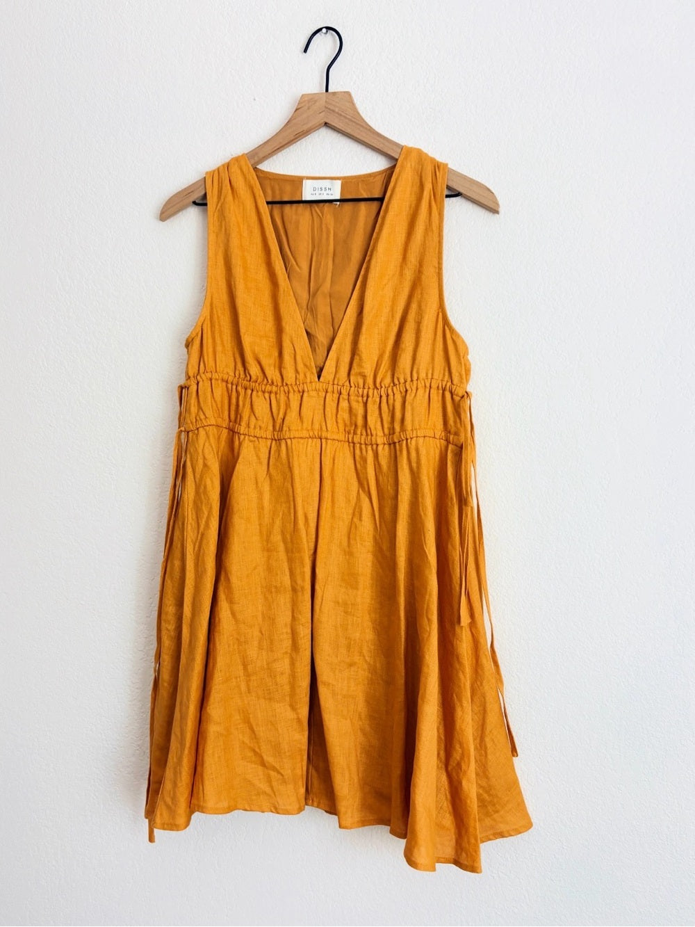 DISSH Pia Marigold Linen Mini Dress (2)
