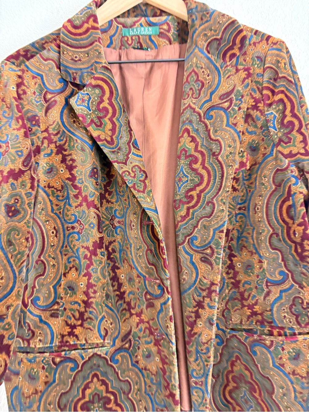 Lauren Ralph Lauren Women's Paisley Velvet Blazer (L)