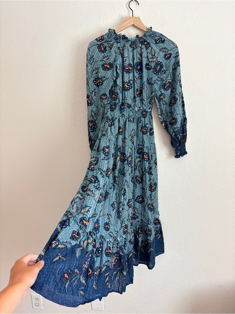 Ulla Johnson Katerina Puff-Sleeve Printed Midi Dress (M)