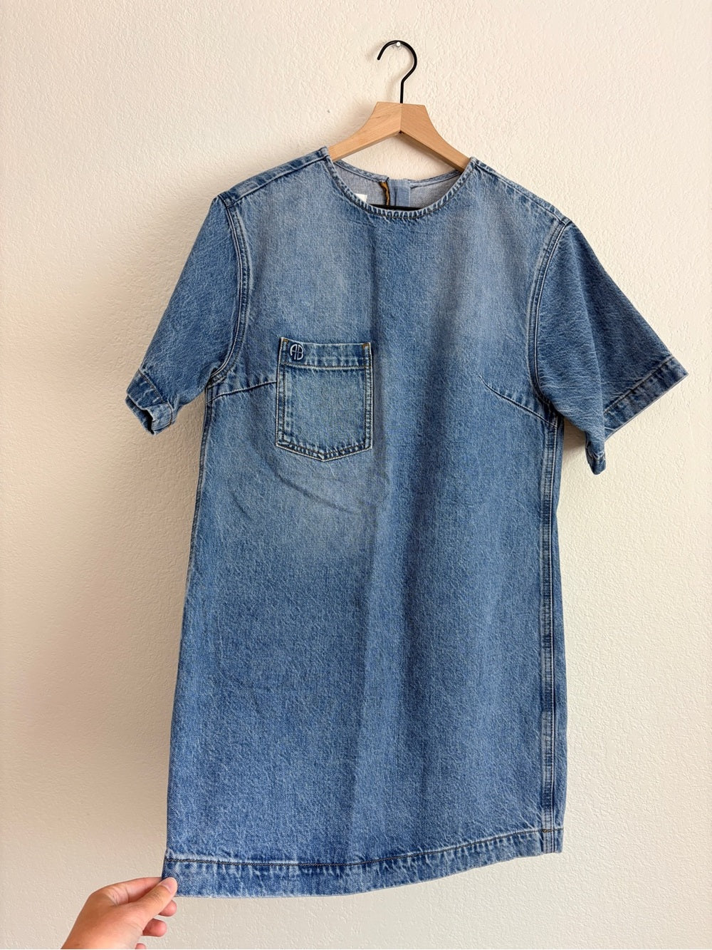 NWT Anine Bing Tulah Short-Sleeve Denim Dress (M)