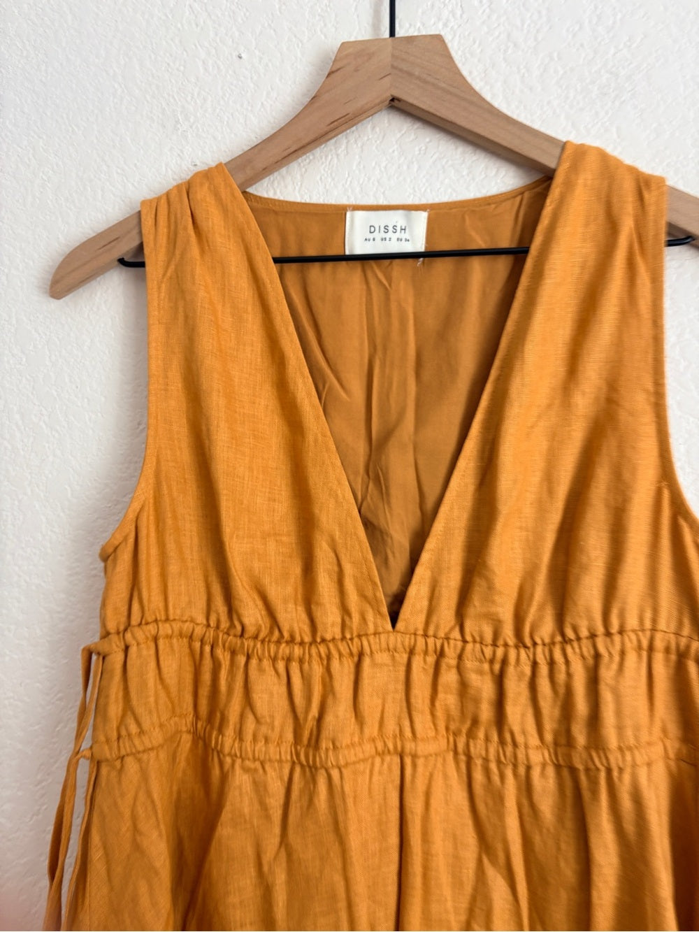 DISSH Pia Marigold Linen Mini Dress (2)
