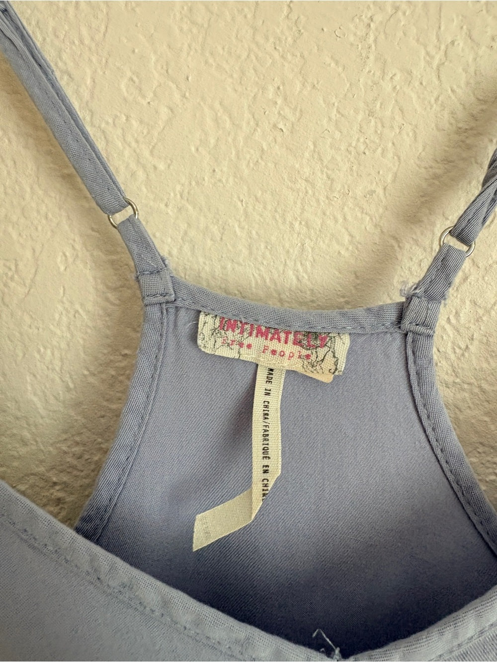 Free People Tattered Up Slip Light Lavender Blue Fringe Dress (XS)