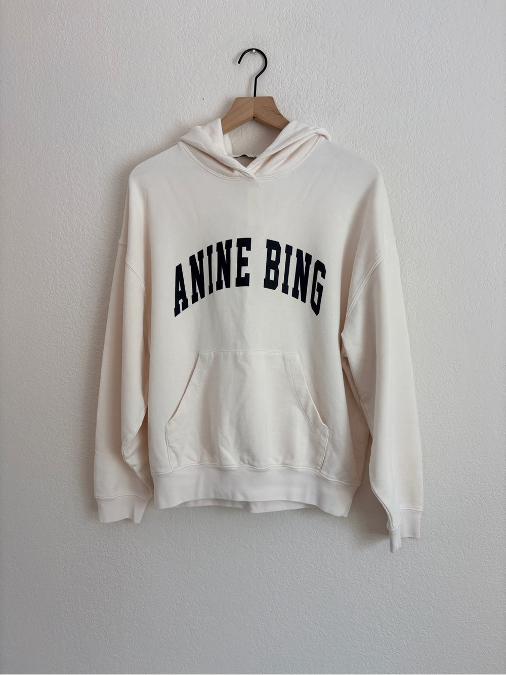 NWT Anine Bing Harvey Pale Pink Logo Pullover Hoodie (M)