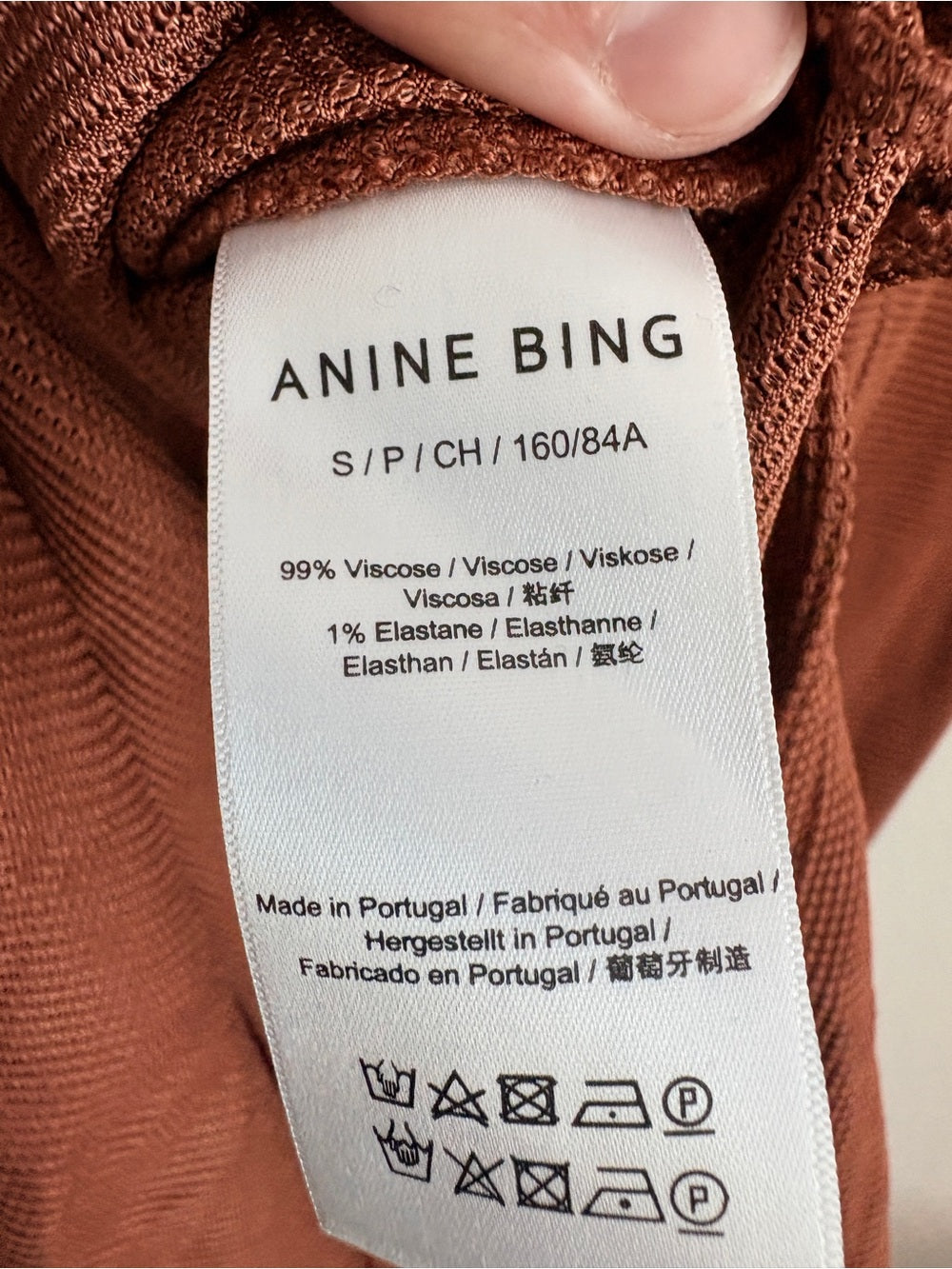 NWT Anine Bing Savannah Waffle Dress in Terra Cotta (S)