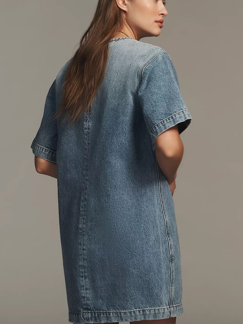 NWT Anine Bing Tulah Short-Sleeve Denim Dress (M)