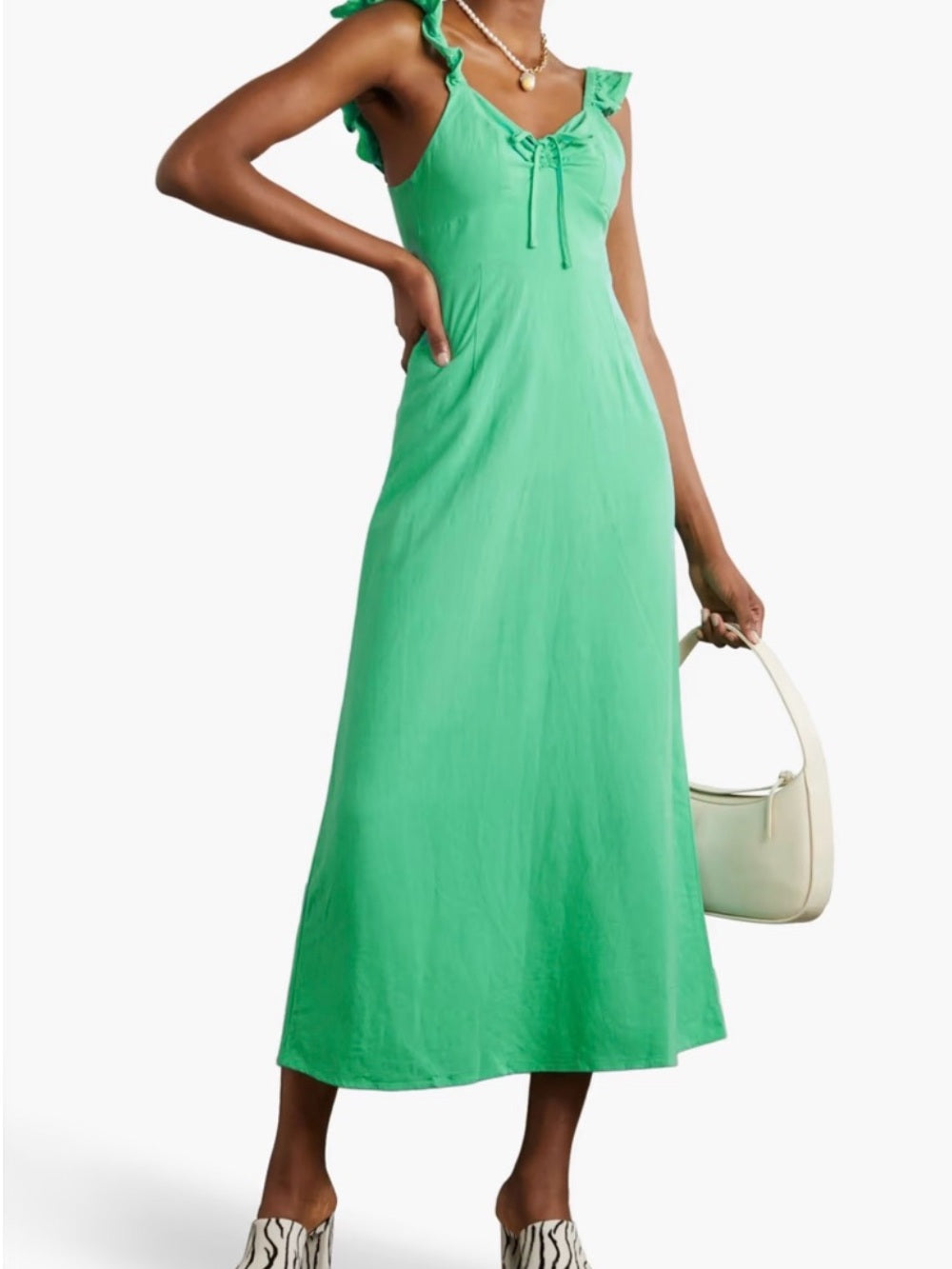 RIXO Cecile ruffled woven midi dress (10)