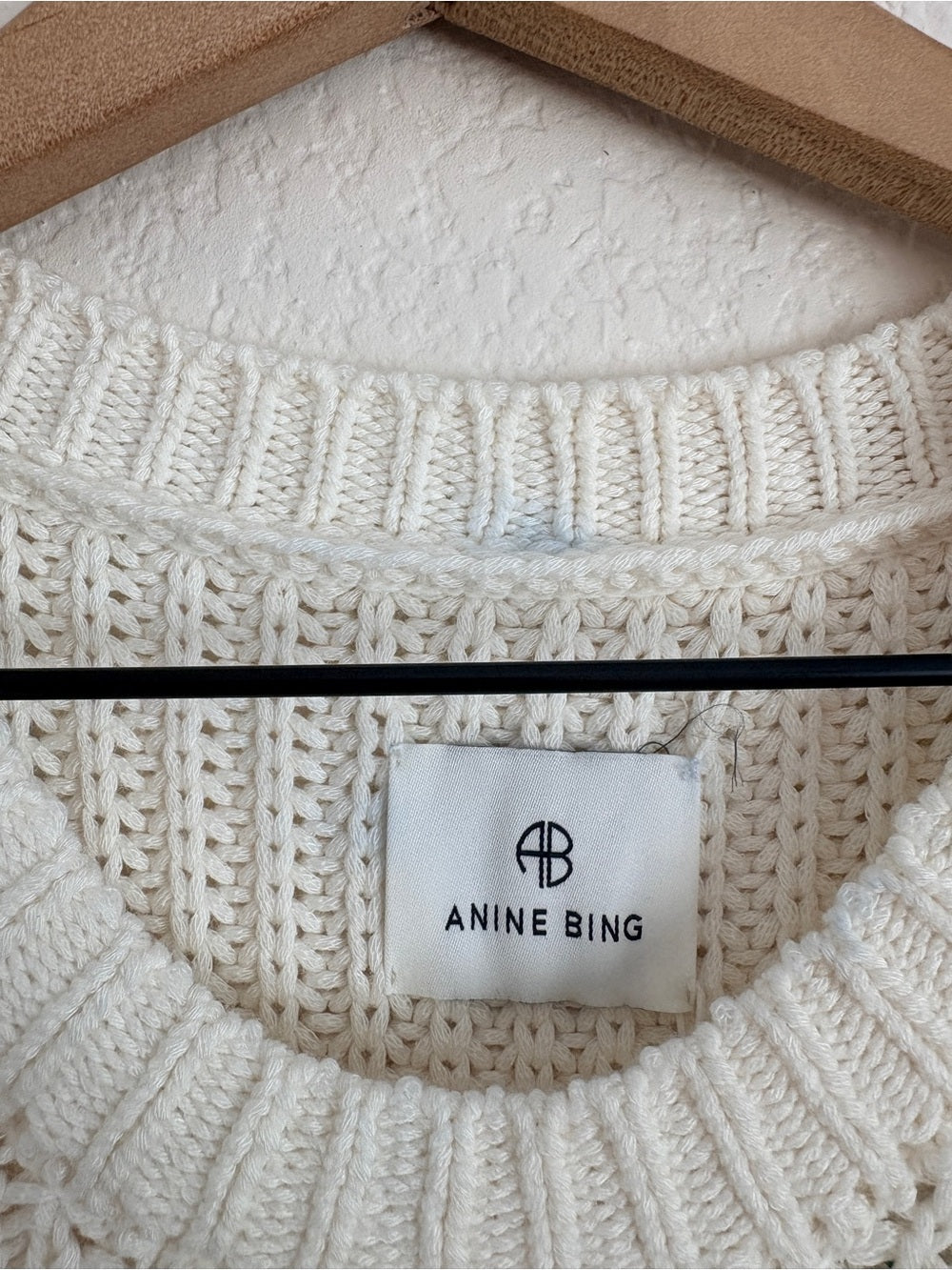 NWT Anine Bing Cable Knit Olivier Sweater in Ivory (M)