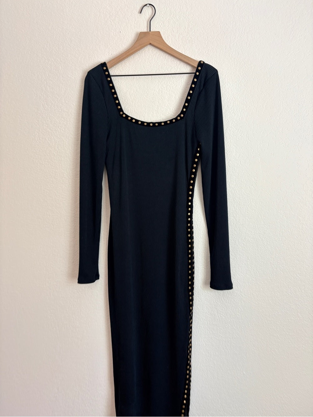 Free People Simone Black Studded Dress (M)