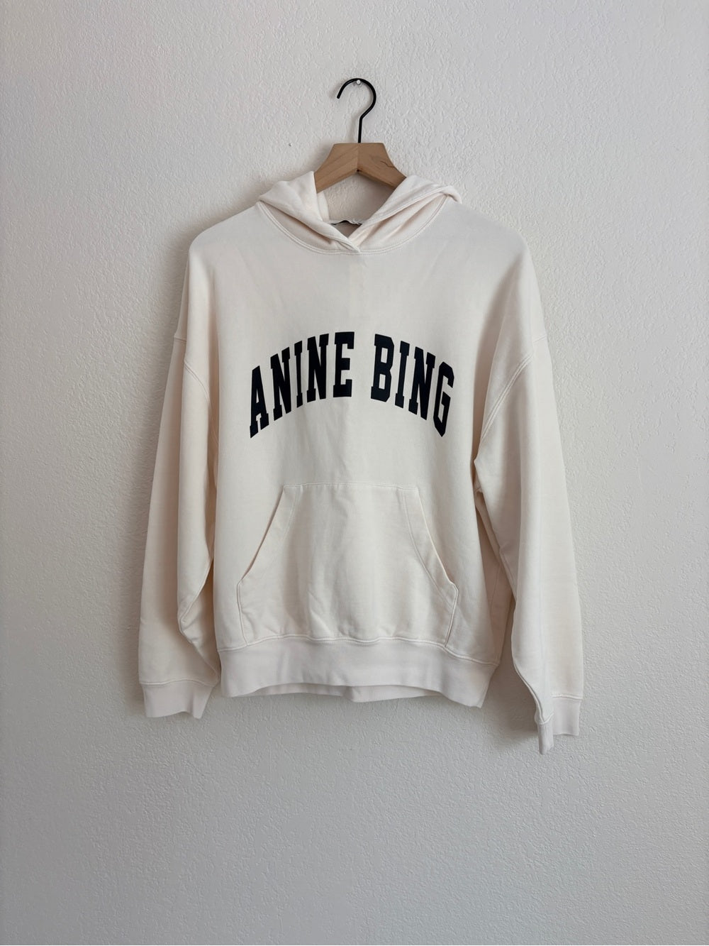 NWT Anine Bing Harvey Pale Pink Logo Pullover Hoodie (M)