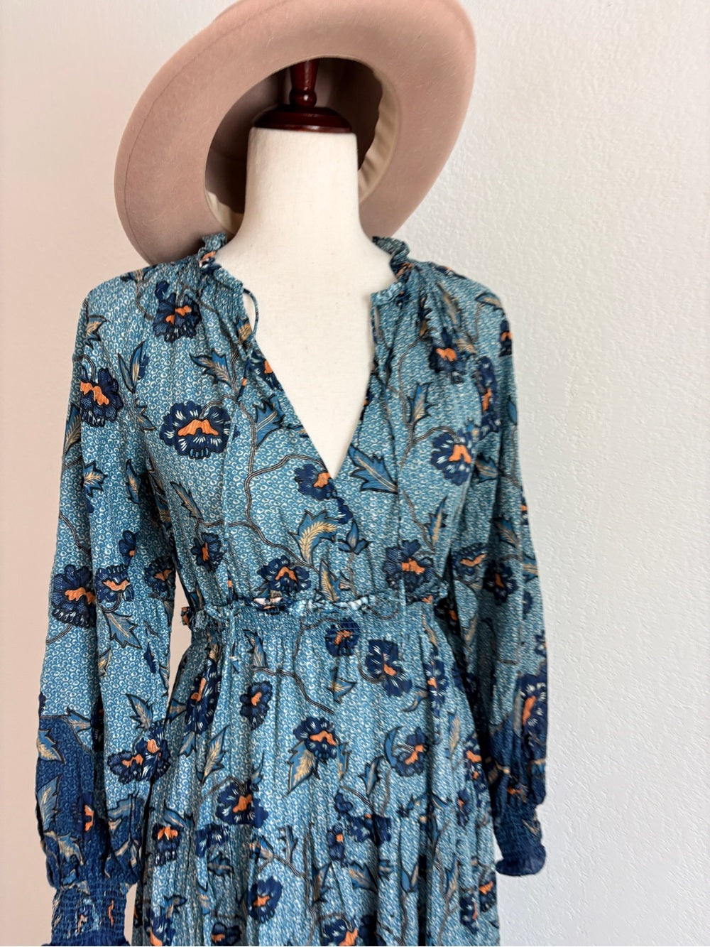 Ulla Johnson Katerina Puff-Sleeve Printed Midi Dress (M)
