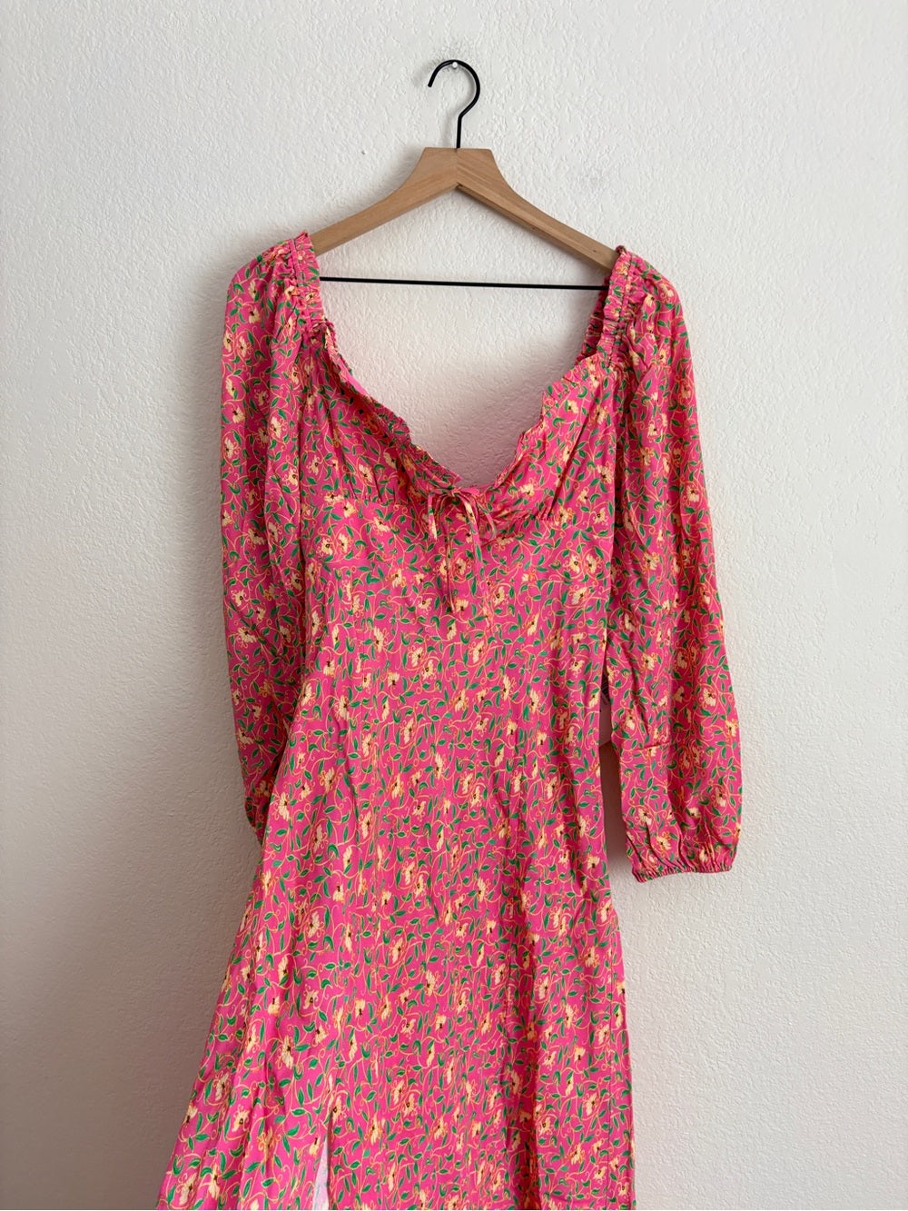 RIXO Olimani tie-detailed floral-print crepe de chine midi (4)