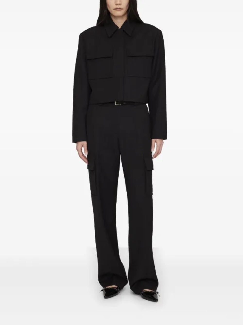 NWT Anine Bing Dayton Cropped Black Jacket (L)