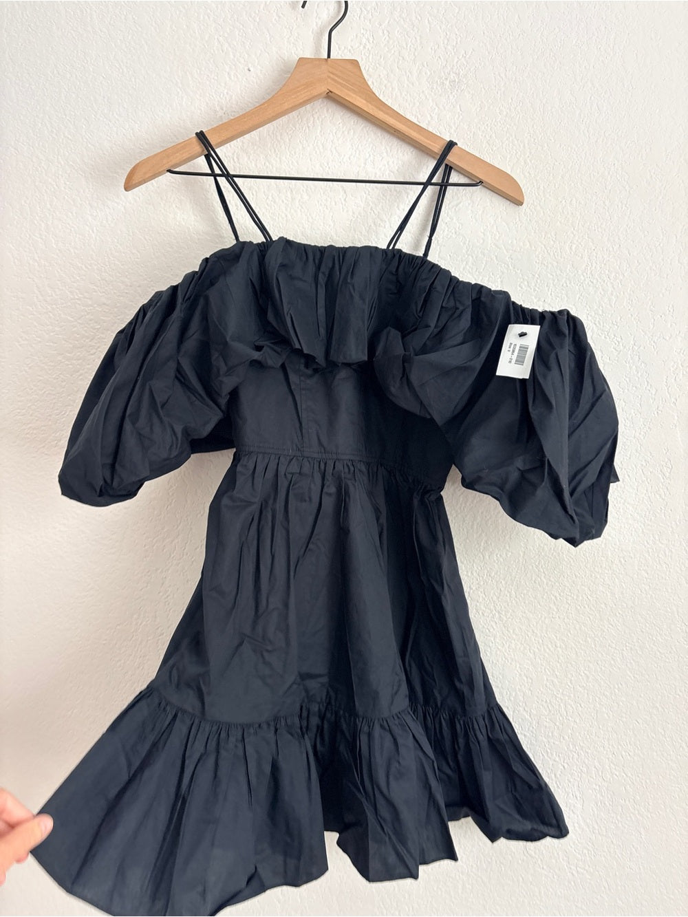 NWT ULLA JOHNSON Lila cold-shoulder gathered cotton-poplin mini dress (0)