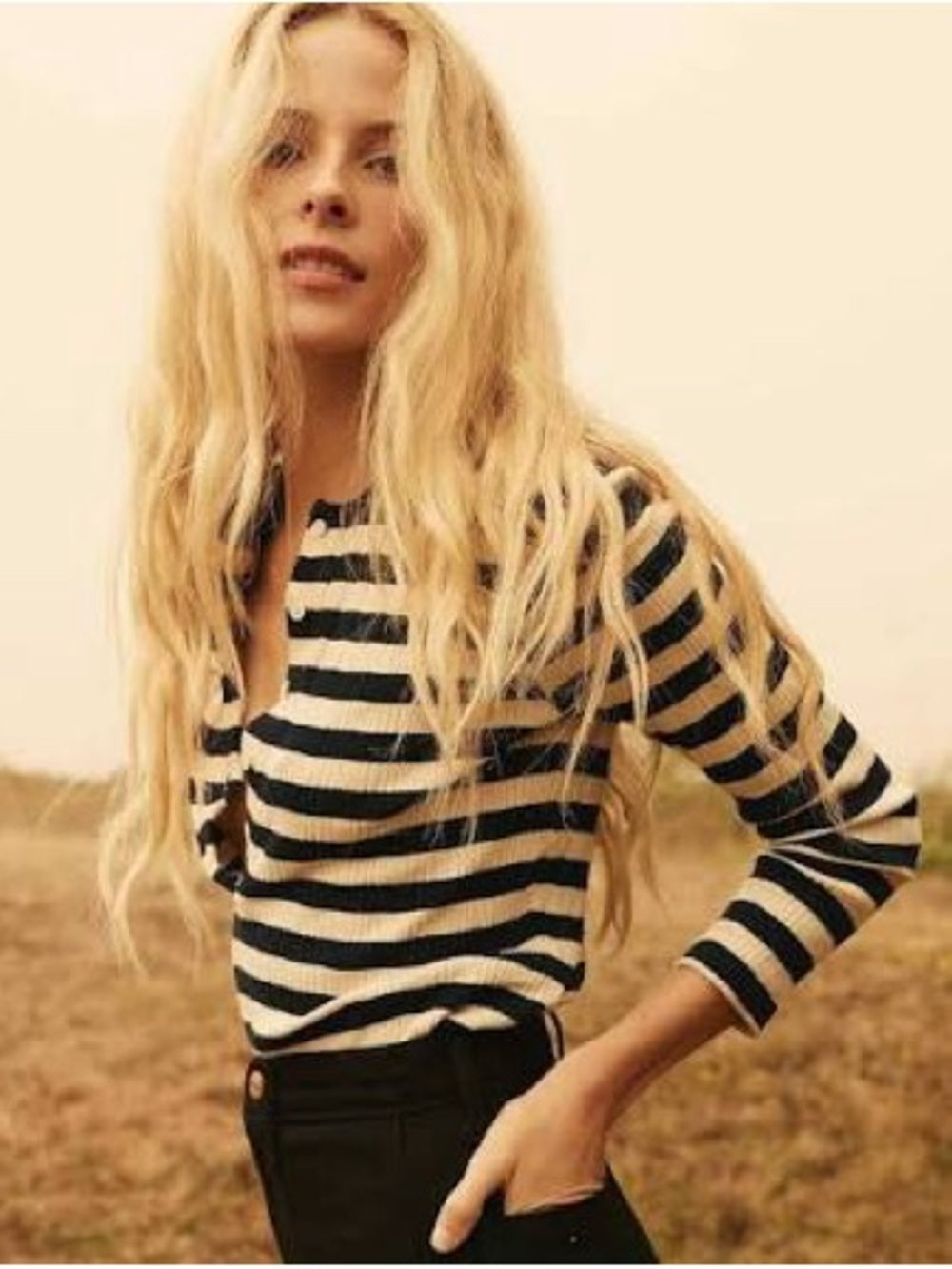 Doen Paola Striped Sweater Top