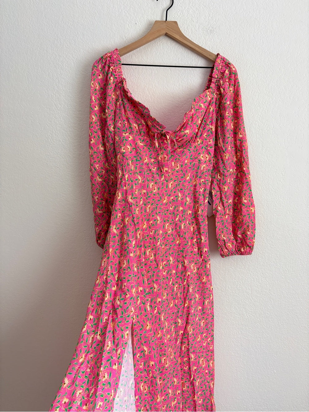 RIXO Olimani tie-detailed floral-print crepe de chine midi (4)
