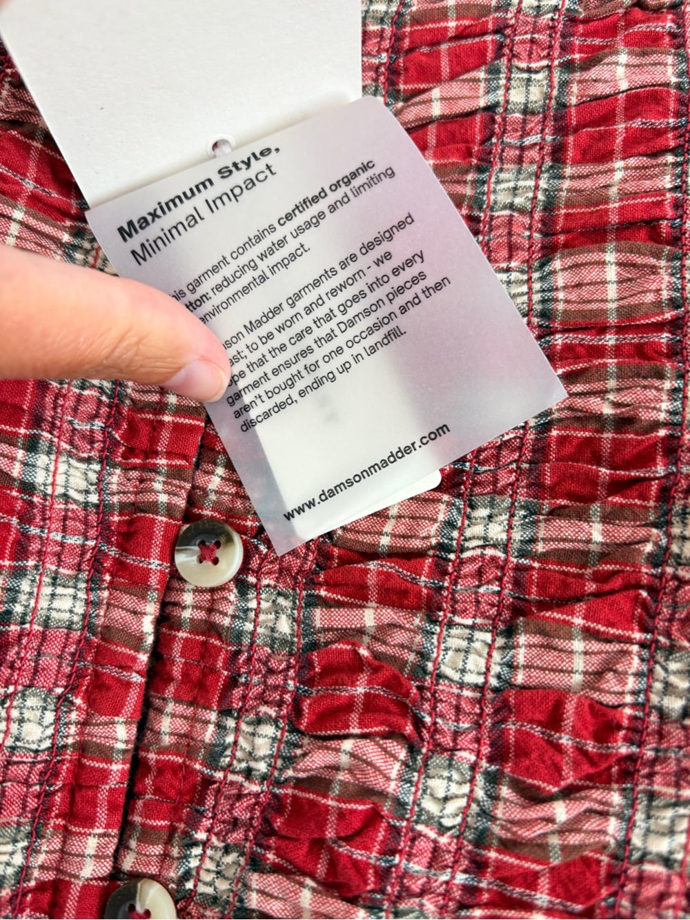 NWT Damson Madder Sienna Smocked Plaid Midi Dress (4)