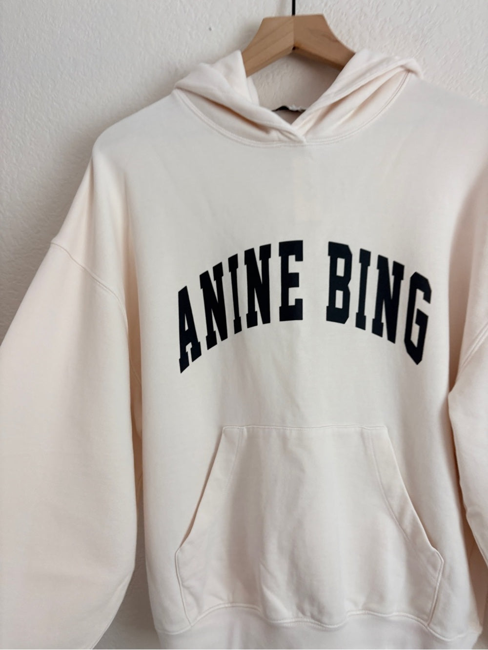 NWT Anine Bing Harvey Pale Pink Logo Pullover Hoodie (M)