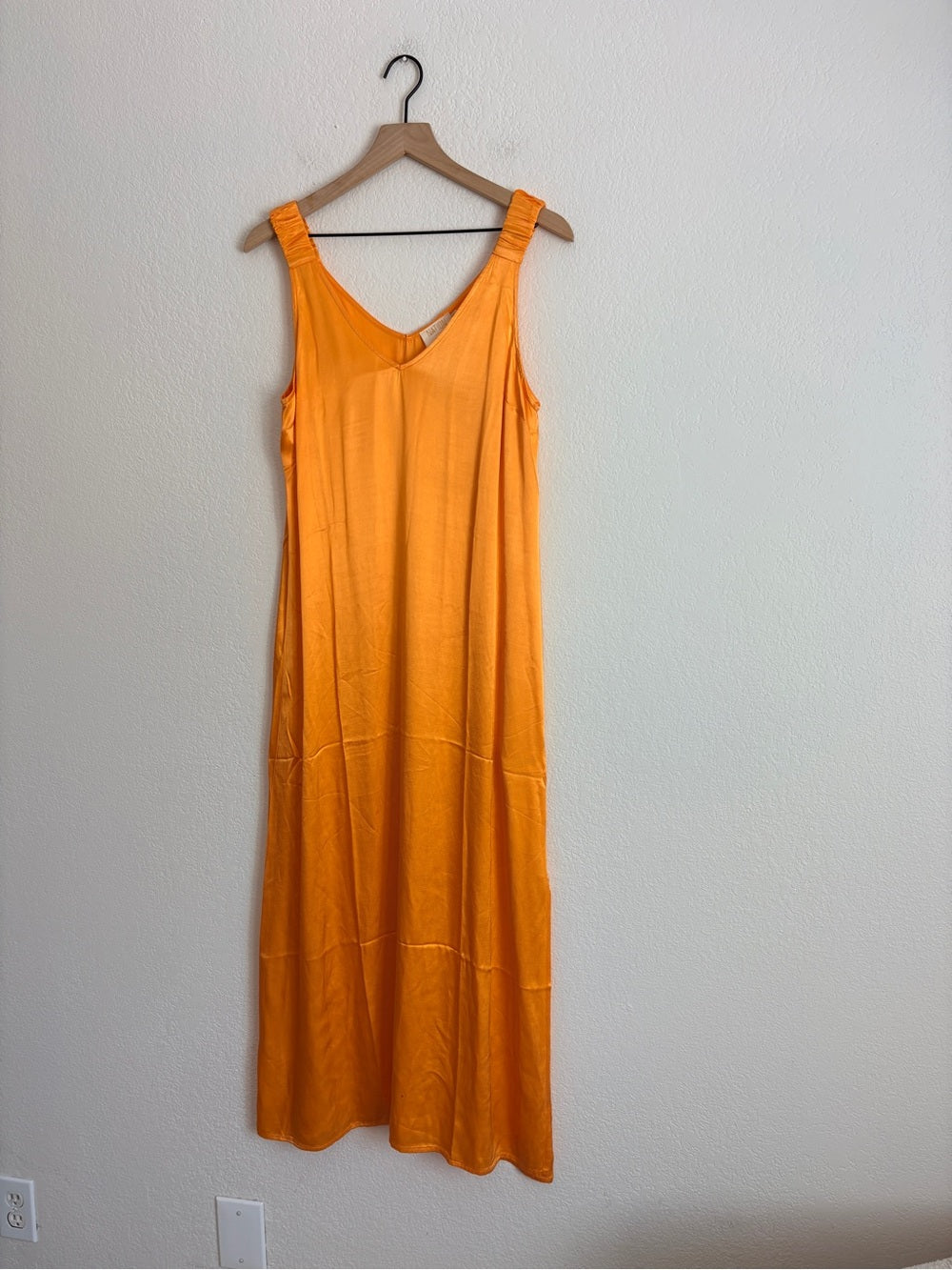 NEW Nation LTD Satin Slip Maxi Dress - Orange (L)