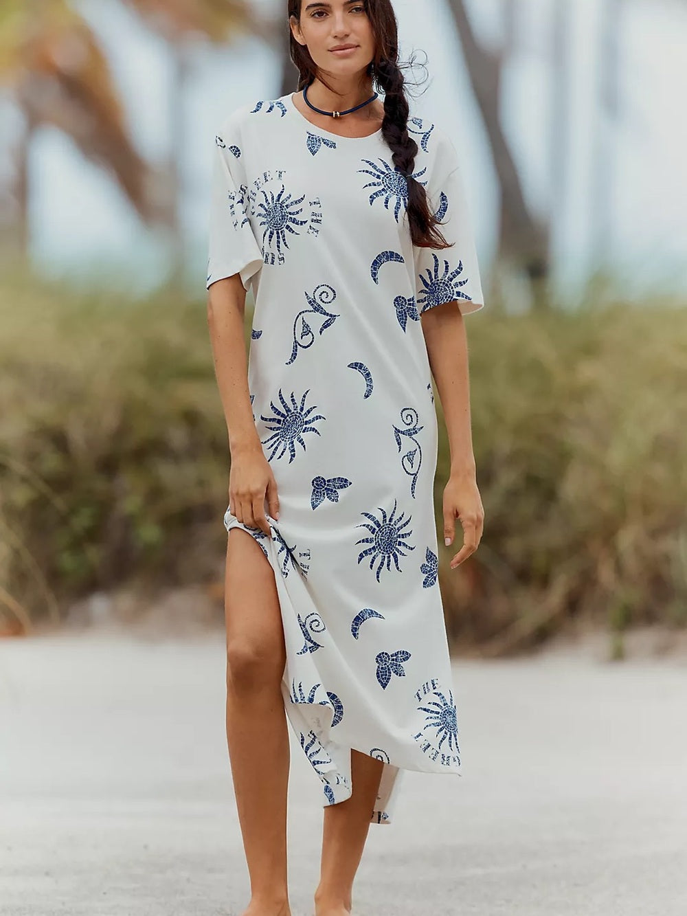 Celandine Graphic Maxi T-Shirt Dress (M)
