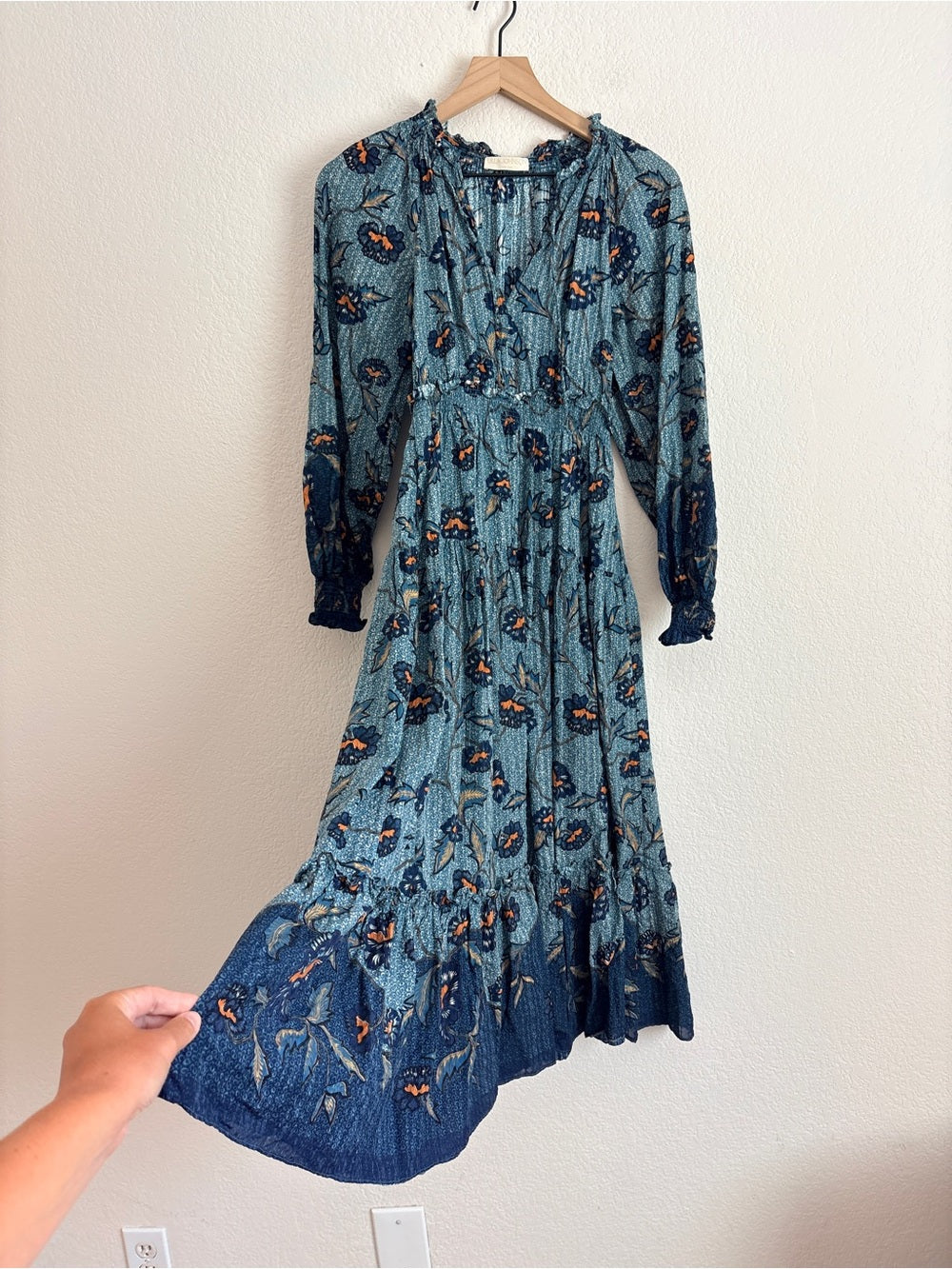 Ulla Johnson Katerina Puff-Sleeve Printed Midi Dress (M)