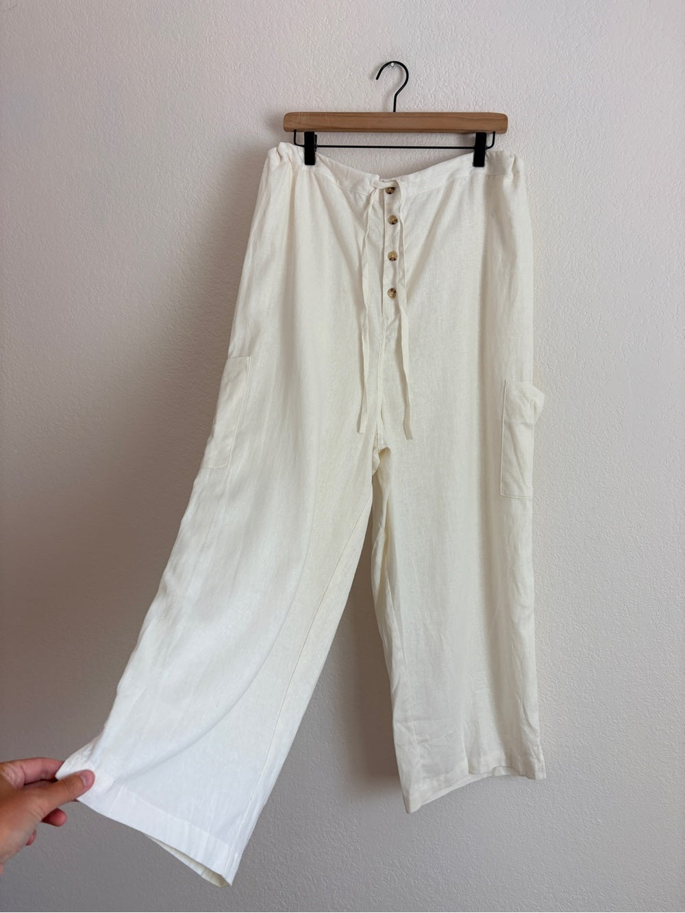 Celandine Linen Oversized Wide Leg Fisherman Pants (M)