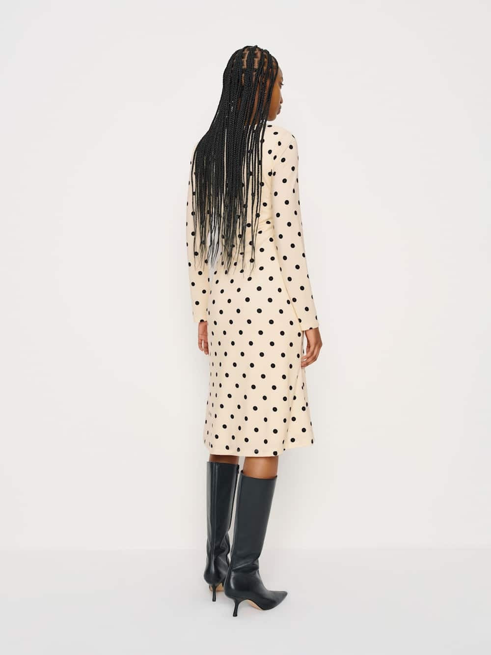 NWT Reformation Davi Knit Dress in Sundae Dot (M)(