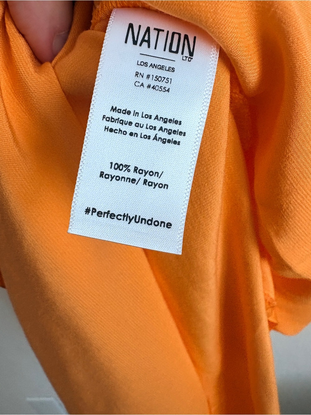 NEW Nation LTD Satin Slip Maxi Dress - Orange (L)