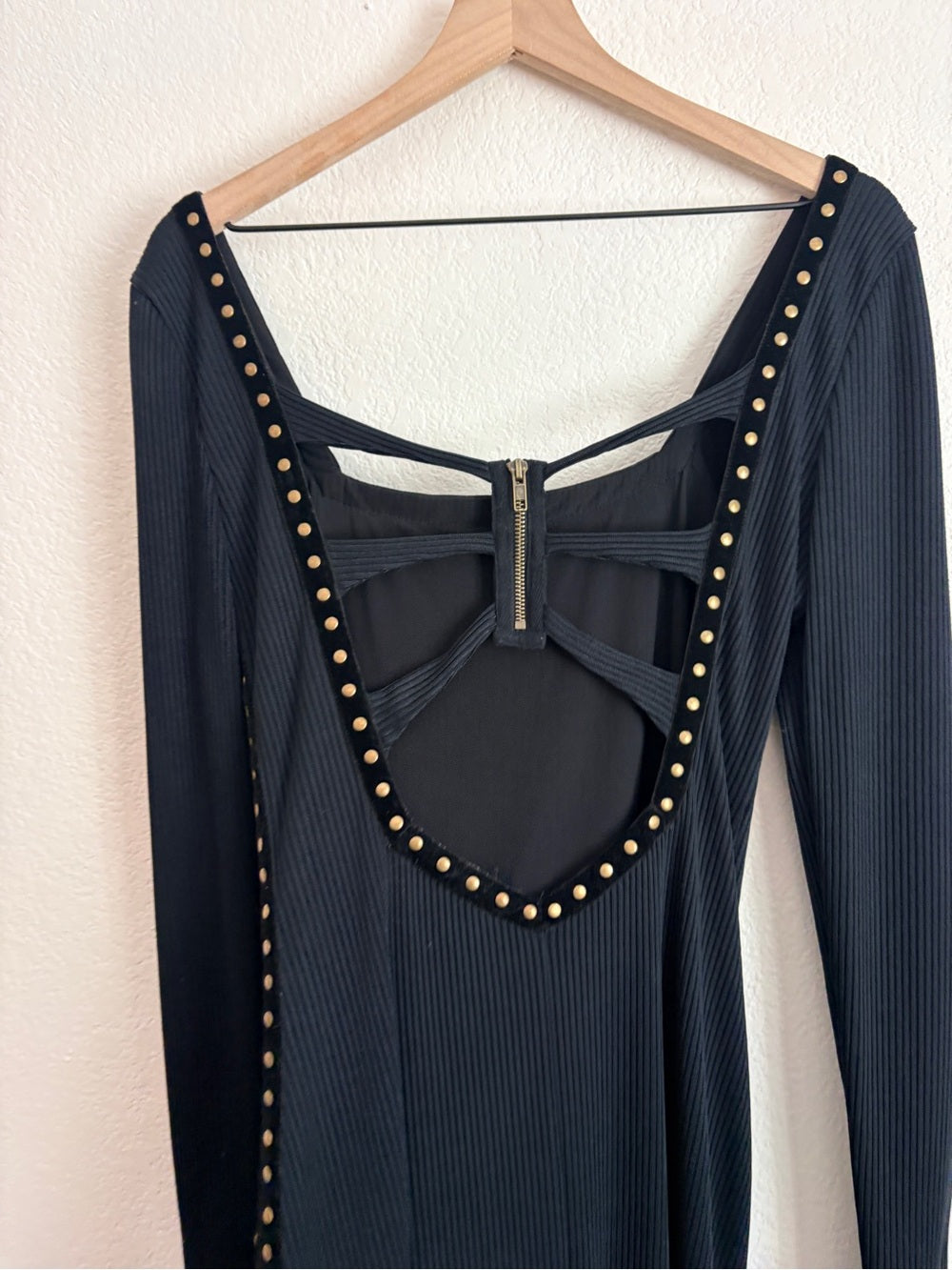 Free People Simone Black Studded Dress (M)