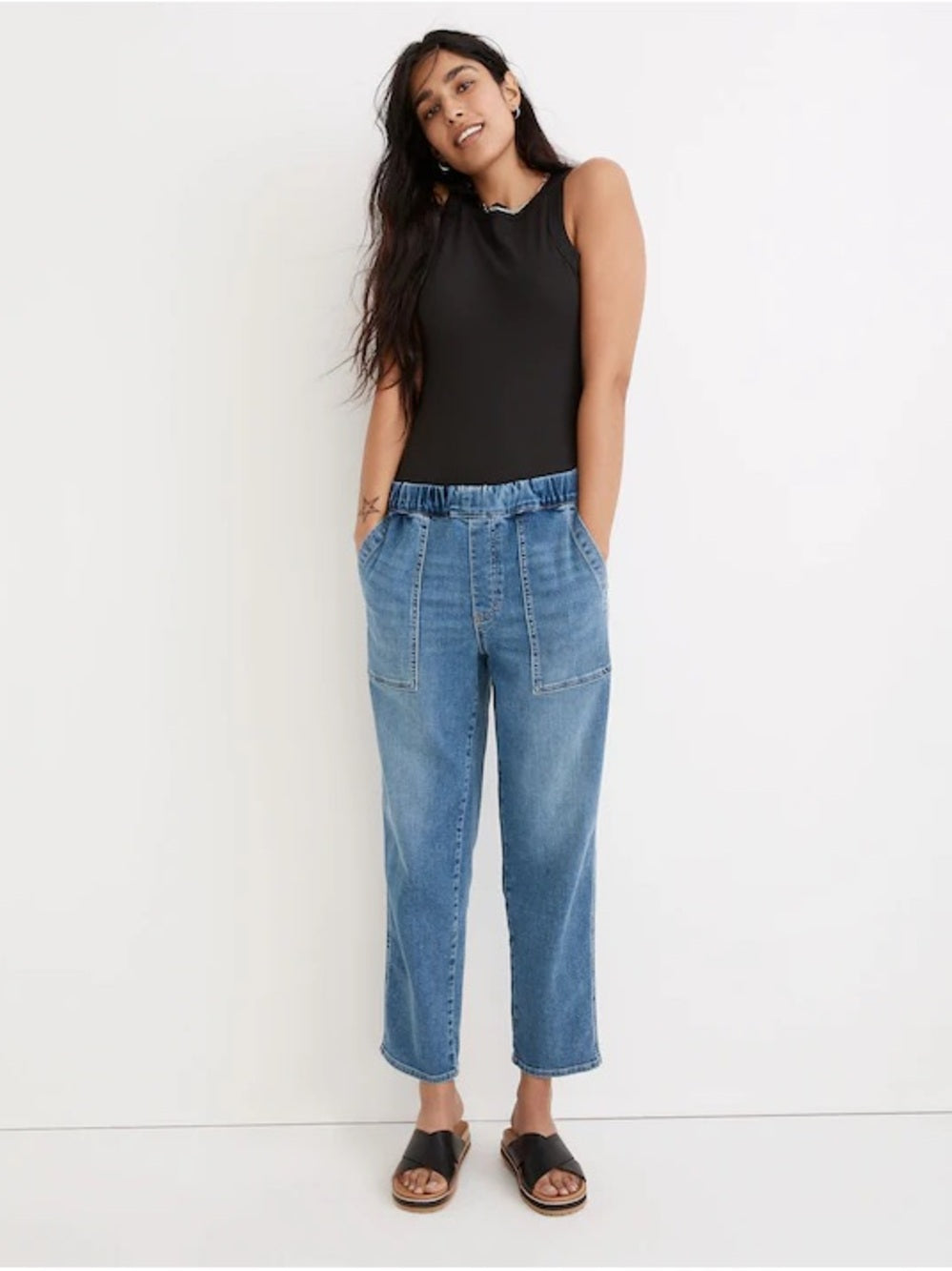 Madewell Pull-On Relaxed Jeans in Boyer Wash (S)