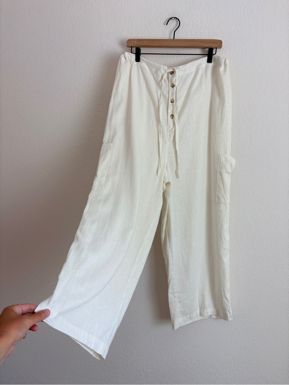 Celandine Linen Oversized Wide Leg Fisherman Pants (M)