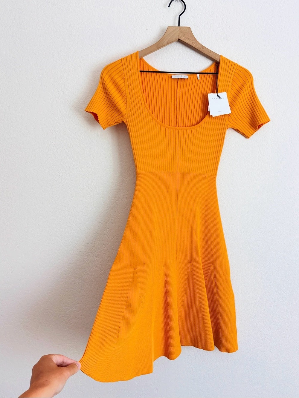 NWT Sandro Synn Fit and Flare Ribbed Sweater Mini Dress (S)