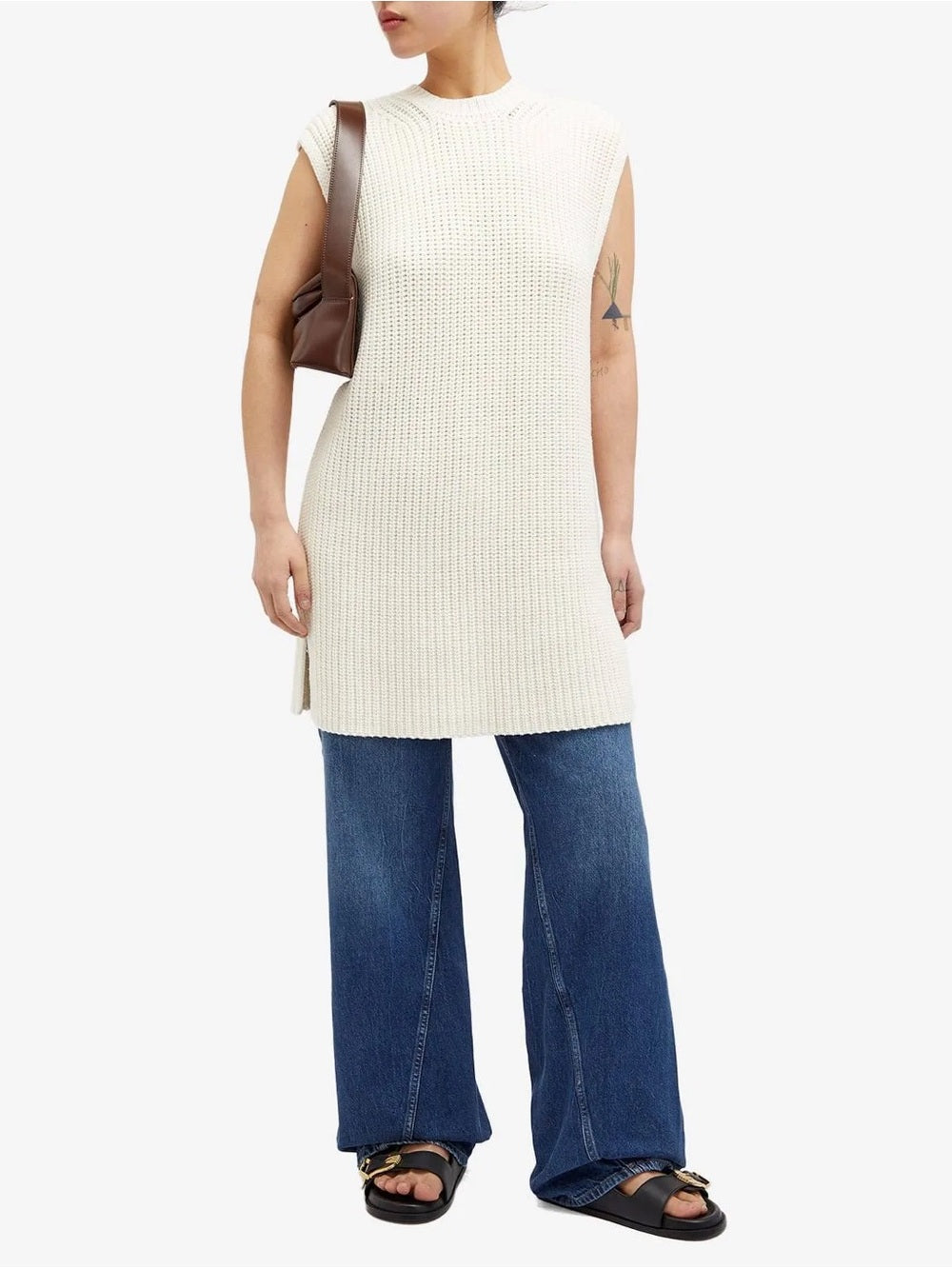 NWT Anine Bing Cable Knit Olivier Sweater in Ivory (M)