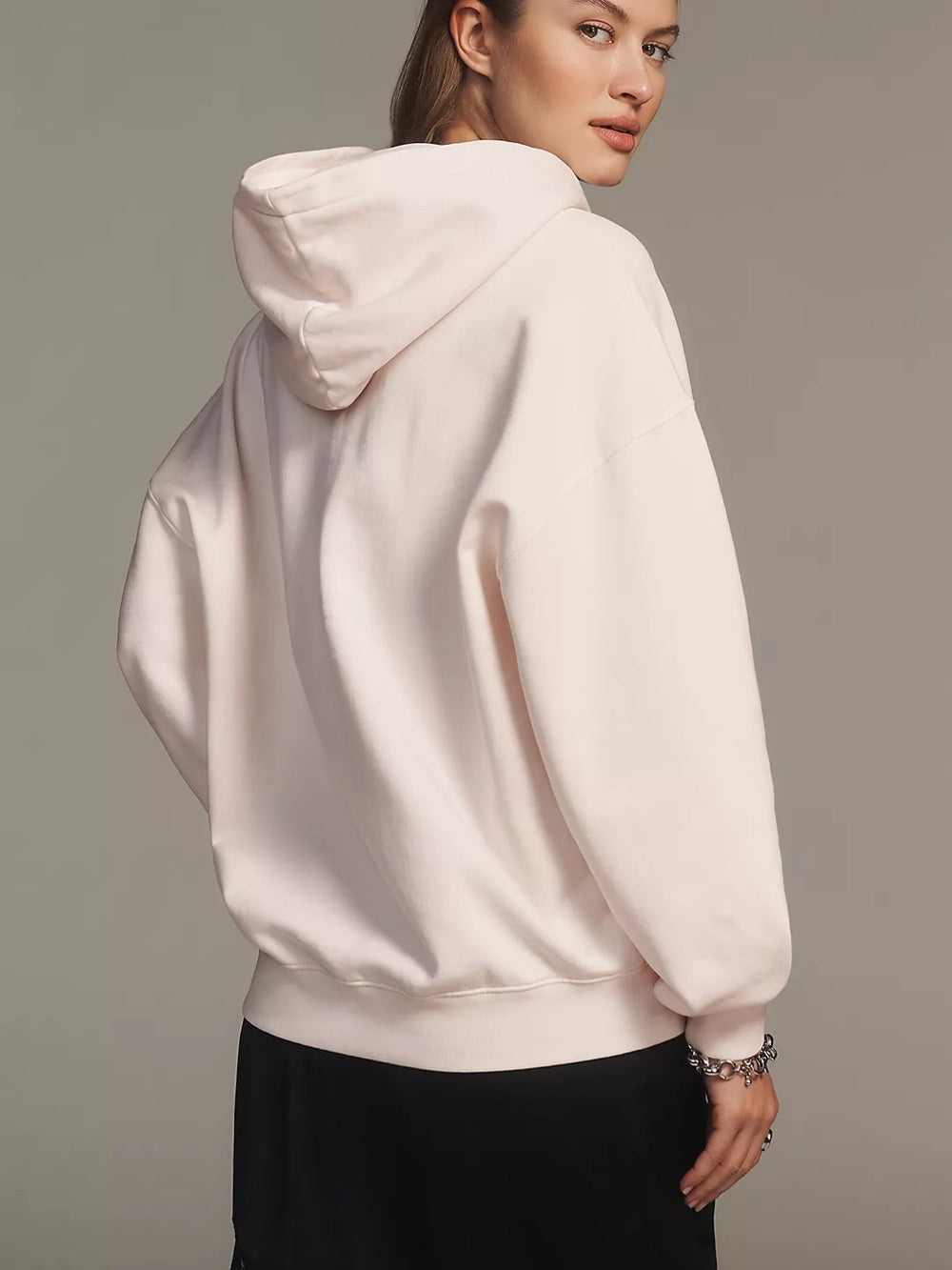 NWT Anine Bing Harvey Pale Pink Logo Pullover Hoodie (M)