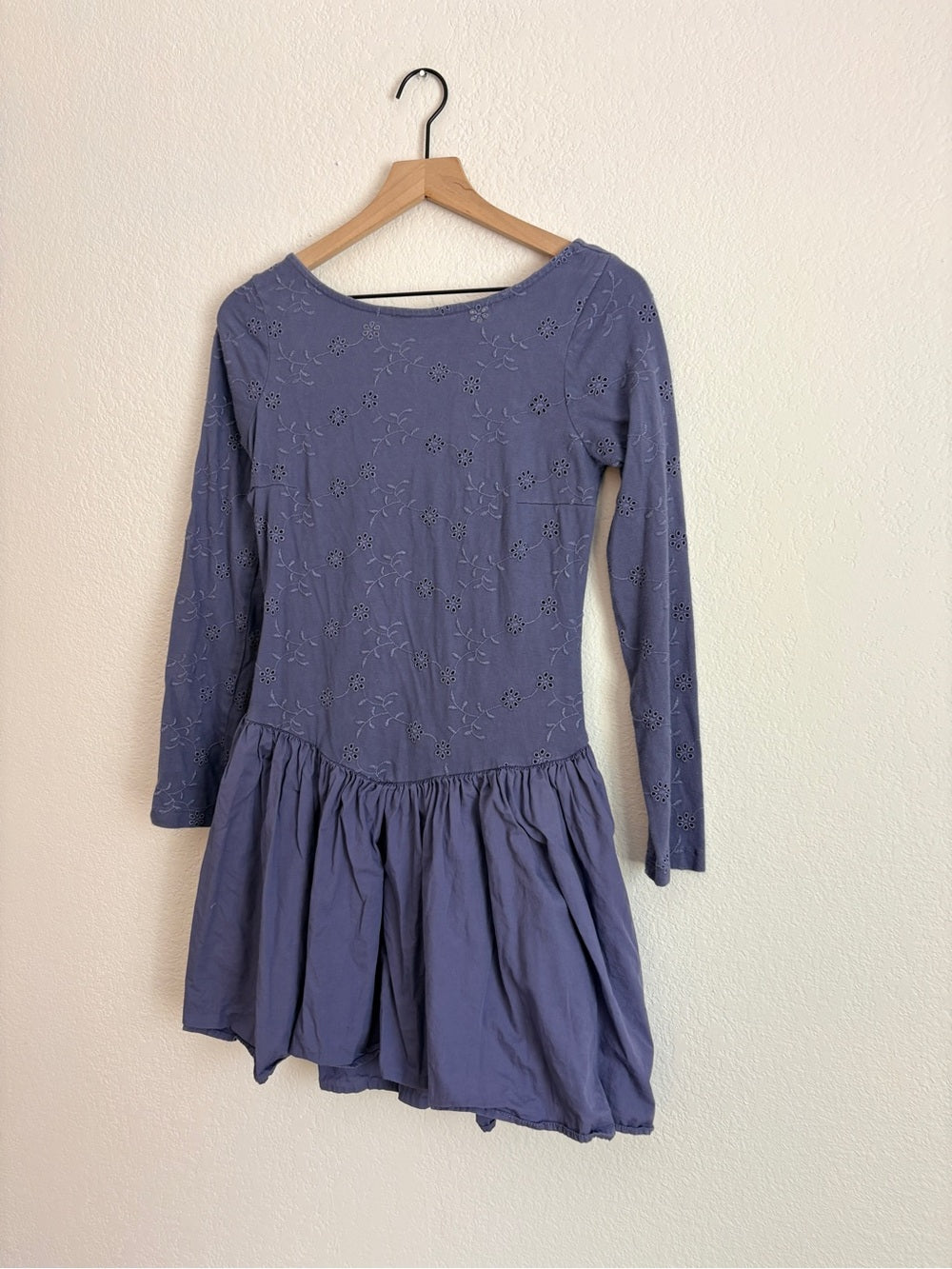 Free People Surley Lilac Embroidered Long Sleeve Fit & Flare Dress (M)
