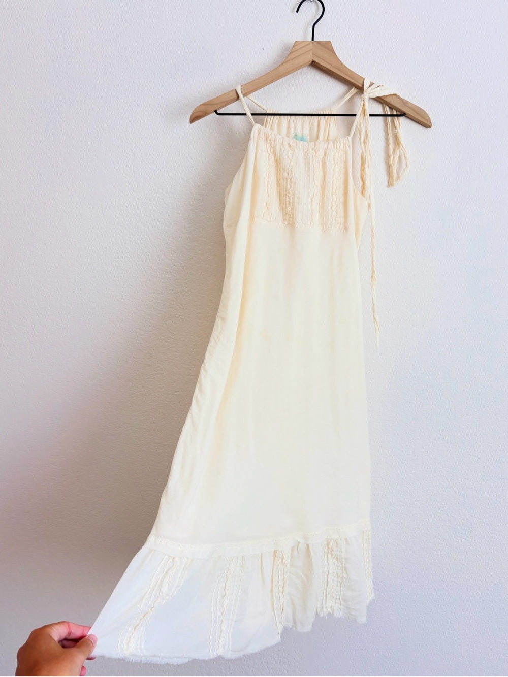 Burning Torch Anthropologie Gauzy Boho in Cream Lace-Trim Halter Sundr – the coconut closet