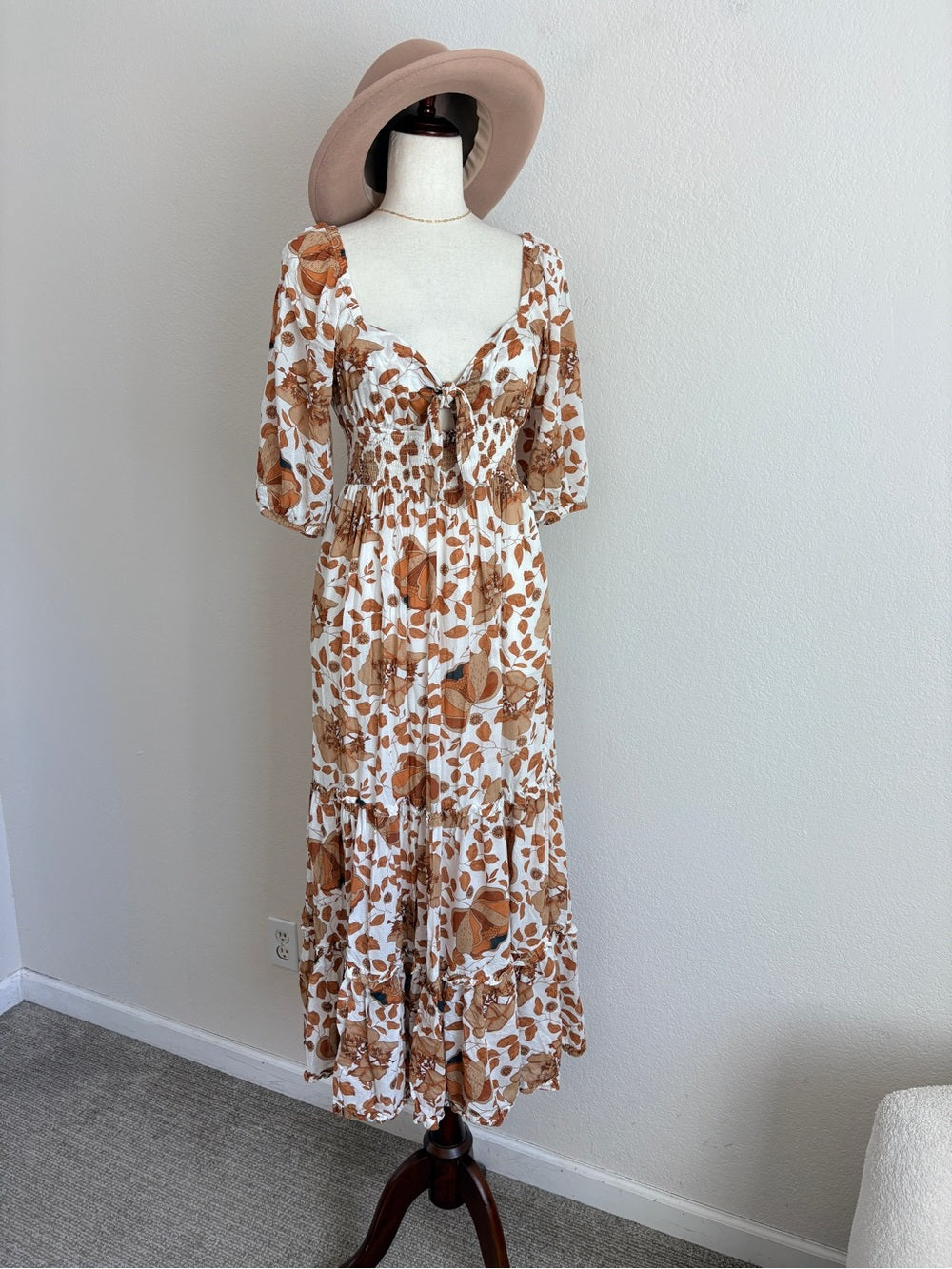 Anthropologie Tiered Floral Maxi Dress (S)