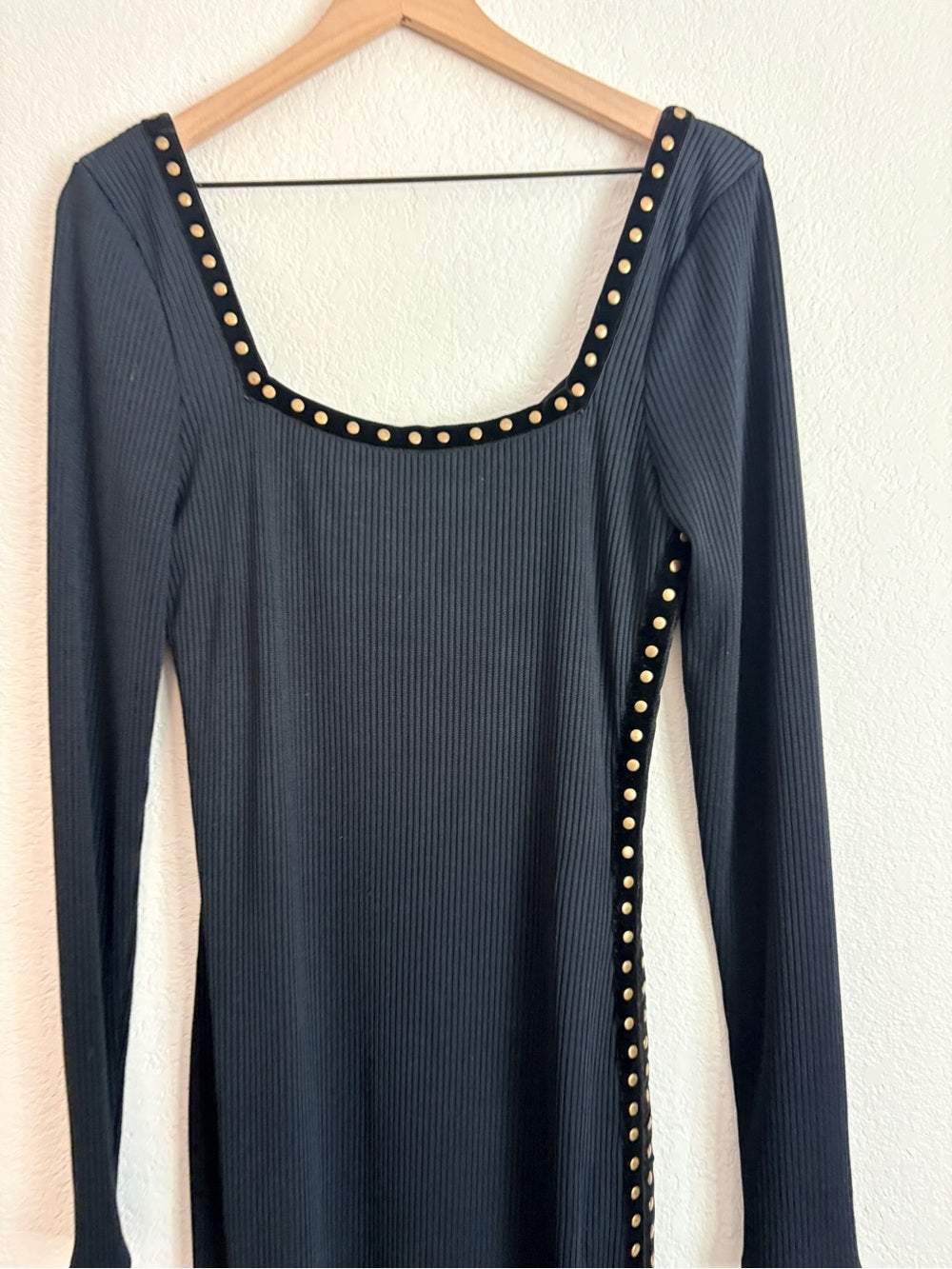 Free People Simone Black Studded Dress (M)